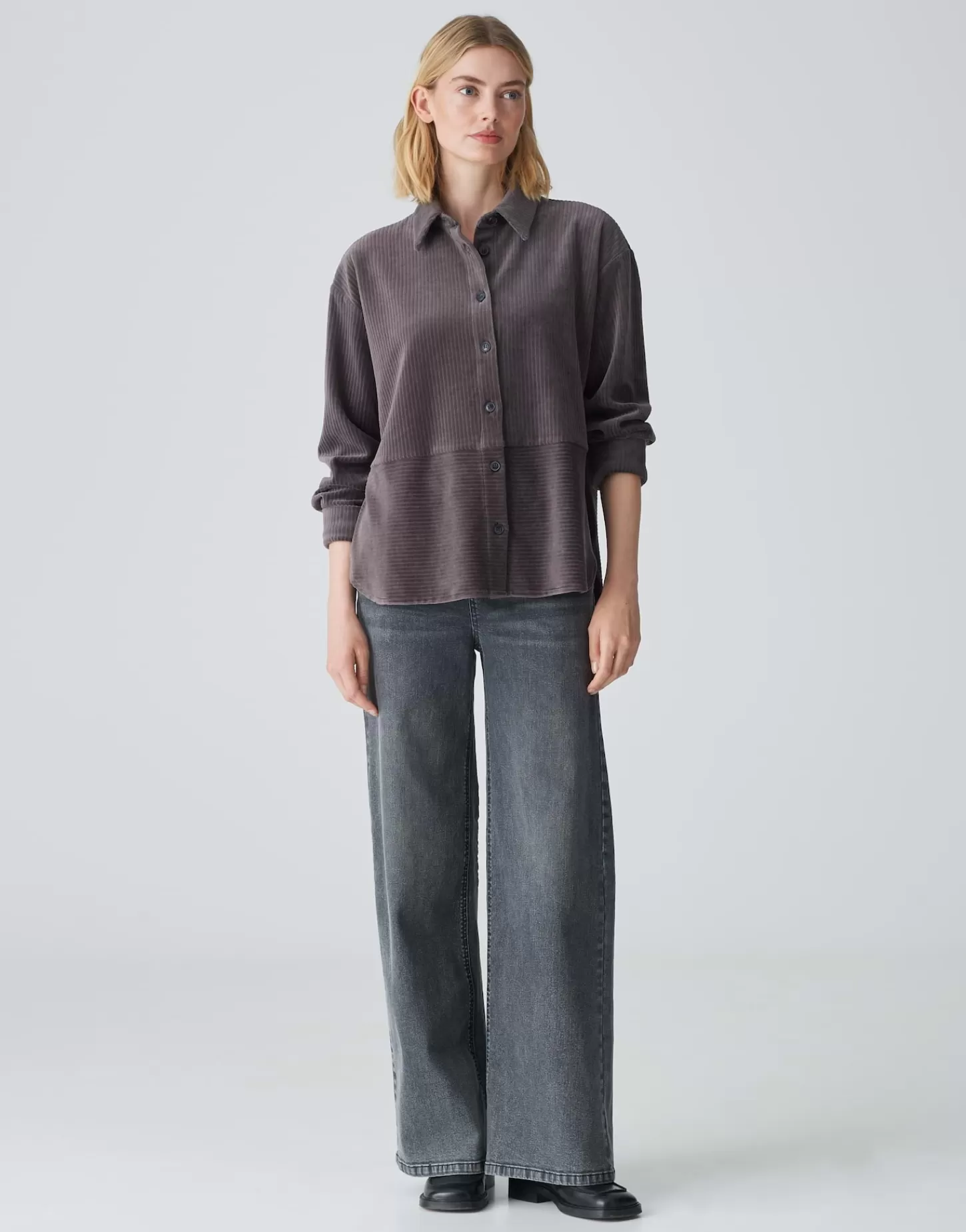 DAMES OPUS Corduroy Bloes Flevo Grijs Online Bestellen