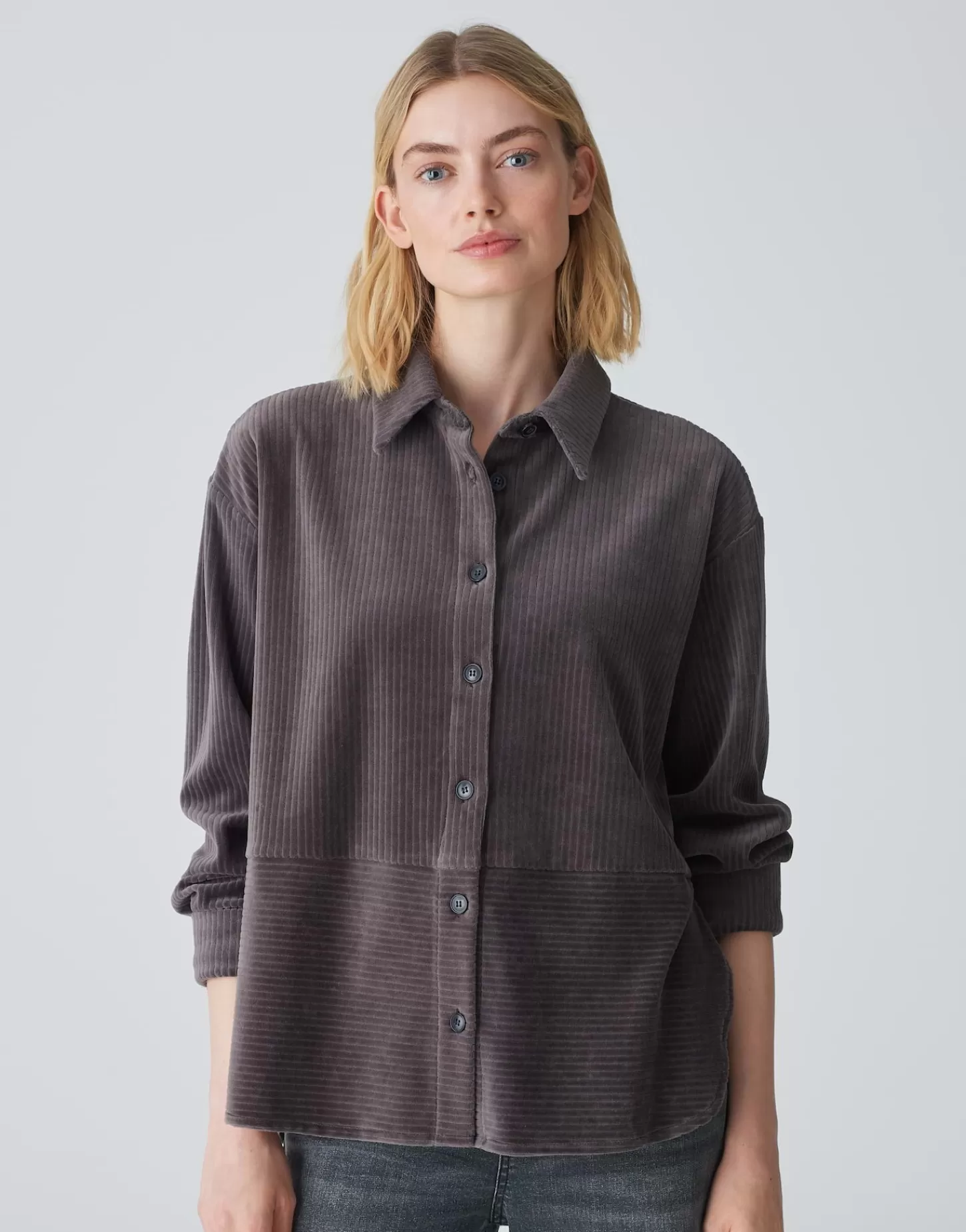 DAMES OPUS Corduroy Bloes Flevo Grijs Online Bestellen