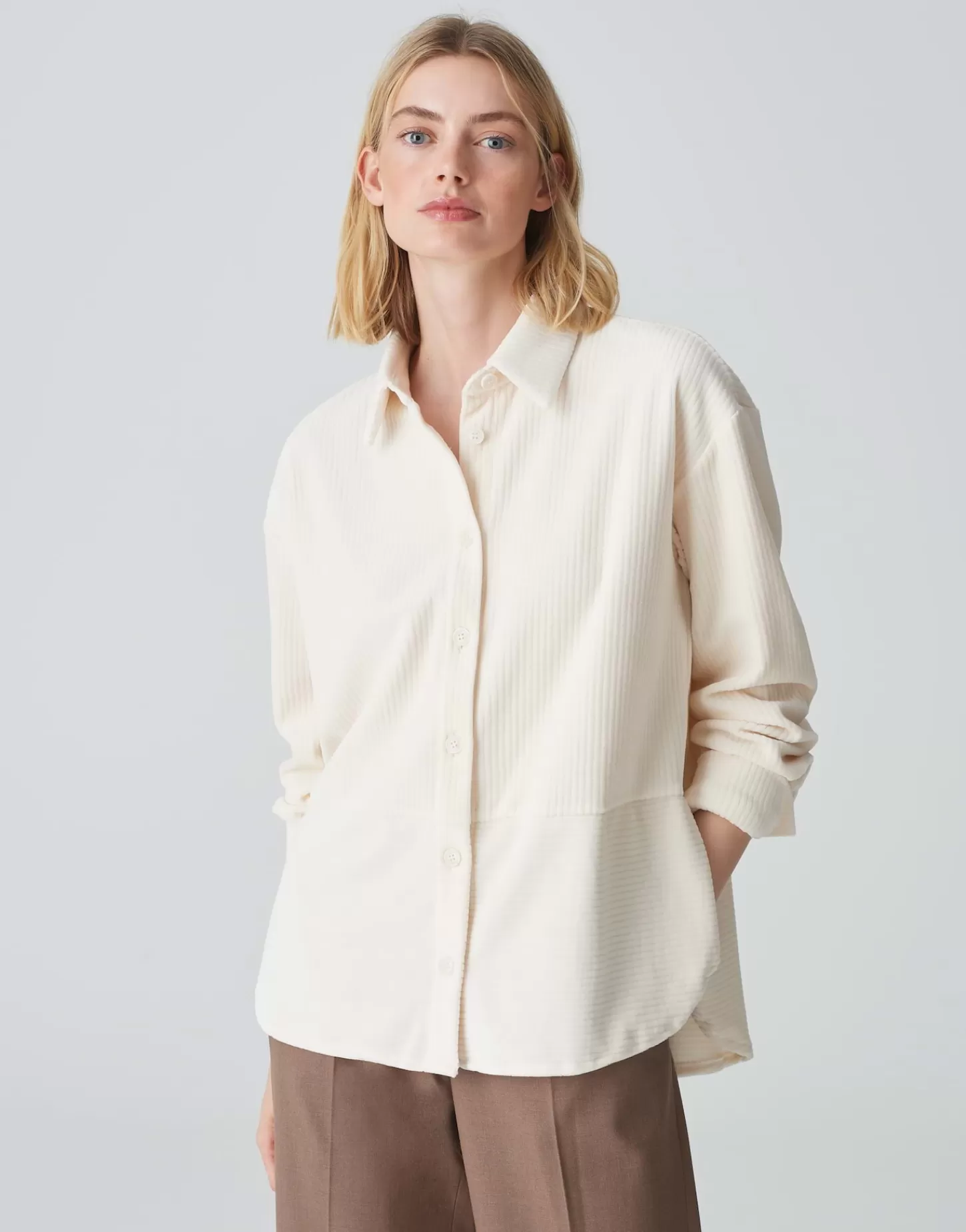 DAMES OPUS Corduroy Bloes Flevo Wit Online Bestellen