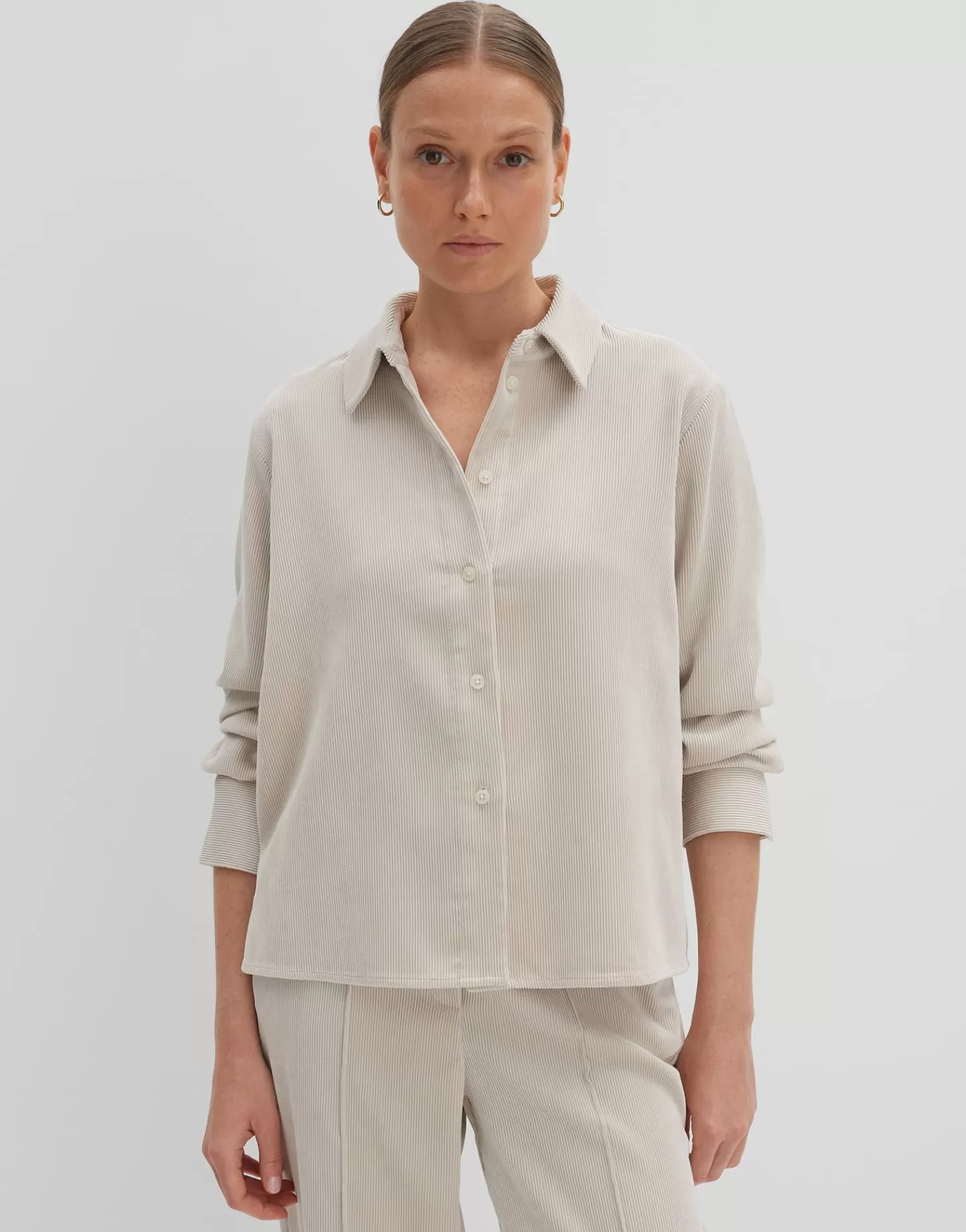 DAMES OPUS Corduroy Bloes Zortney Detail Beige Online Bestellen