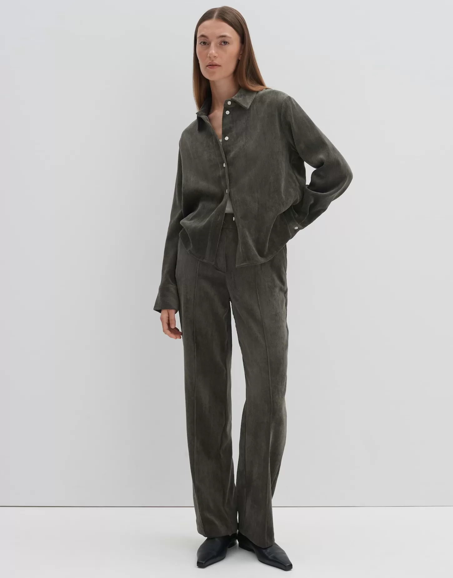 DAMES OPUS Corduroy Bloes Zortney Detail Groen Online Bestellen