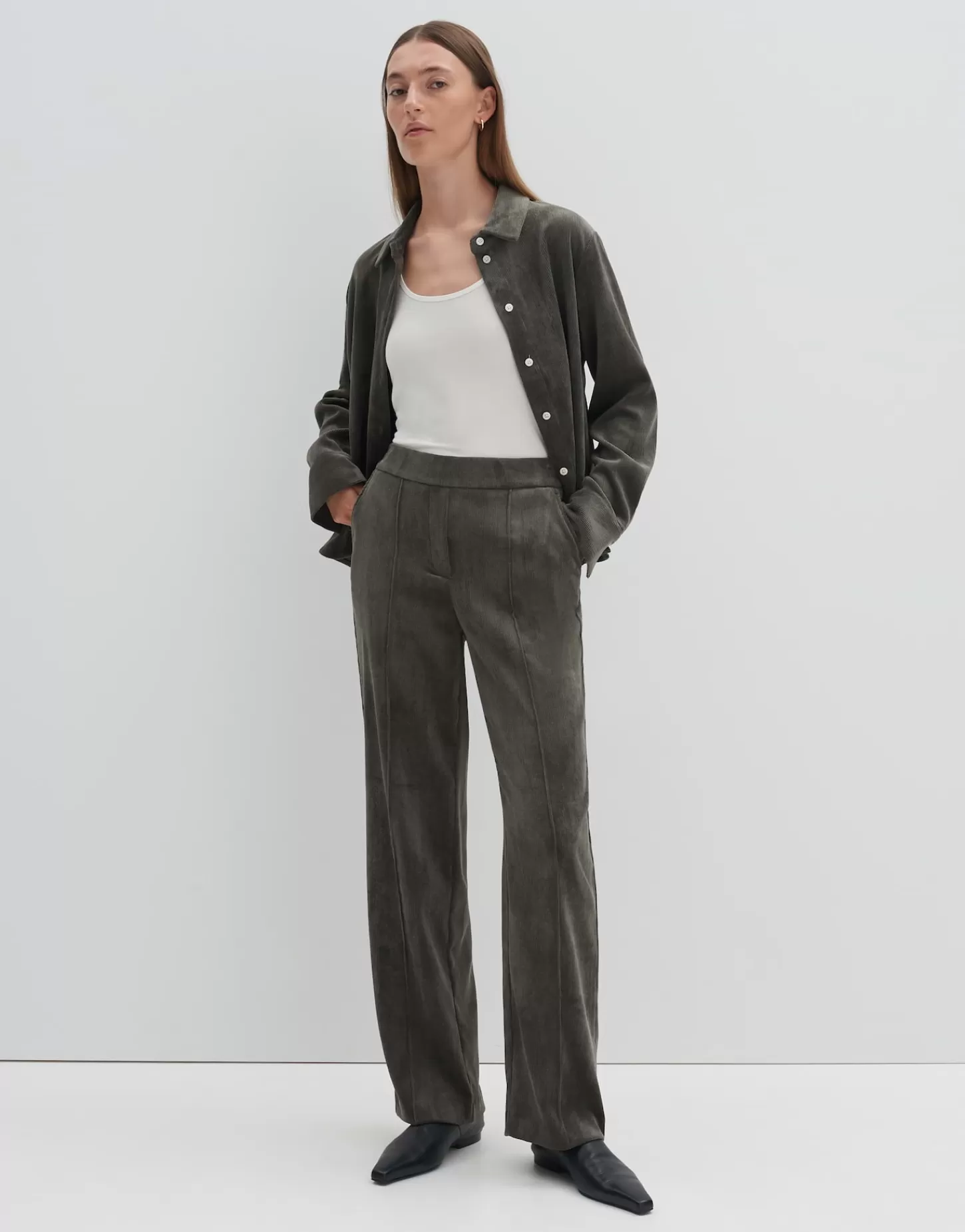 DAMES OPUS Corduroy Broek Cenya Corduroy Groen Online Bestellen
