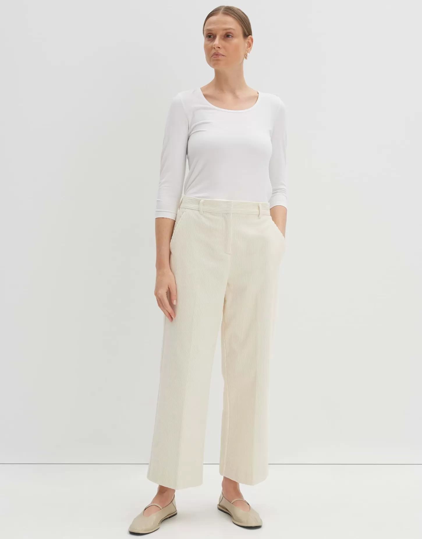 DAMES OPUS Corduroy Broek Cisilia Corduroy Wit Online Bestellen
