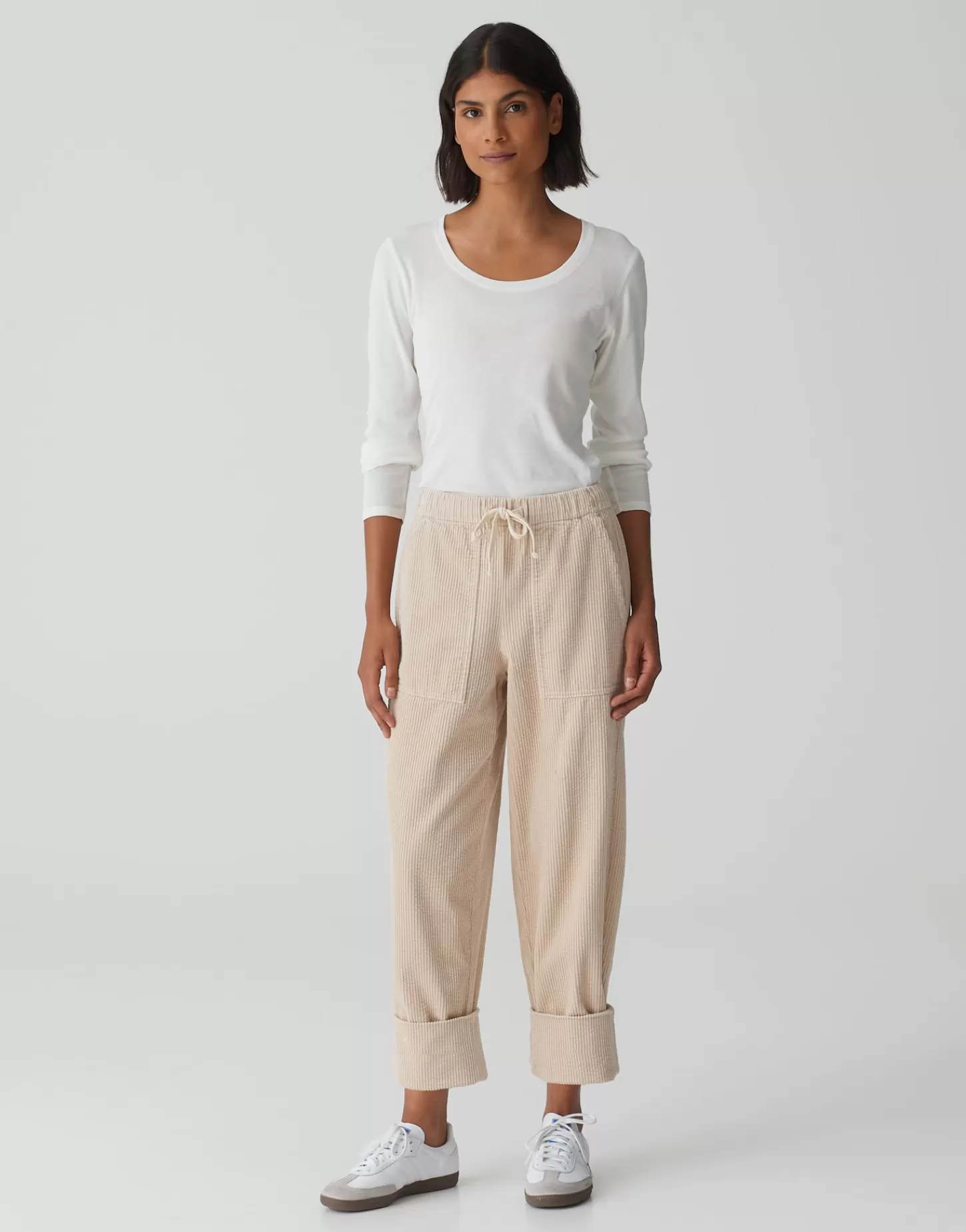 DAMES OPUS Corduroy Broek Malpi Cargo Beige Online Bestellen