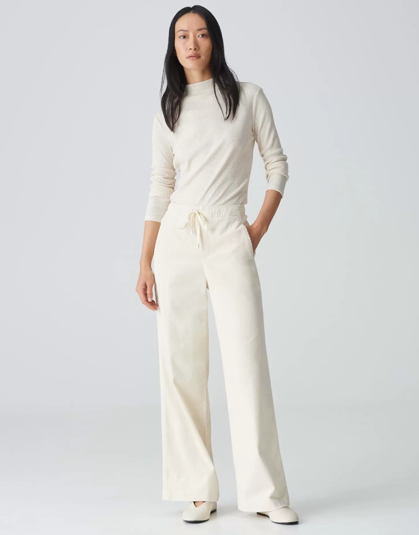DAMES OPUS Corduroy Broek Mileni Track Wit Online Bestellen