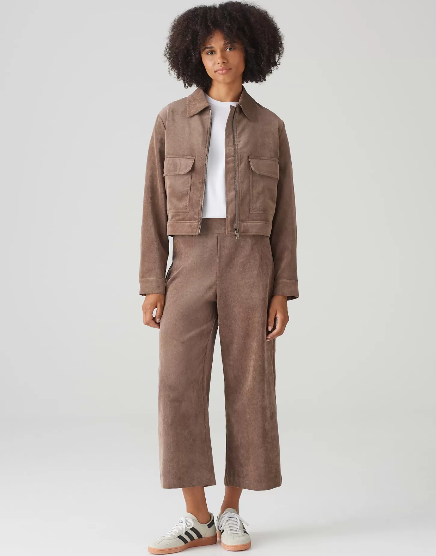 DAMES OPUS Corduroy Broek Misha Babycord Bruin Online Bestellen