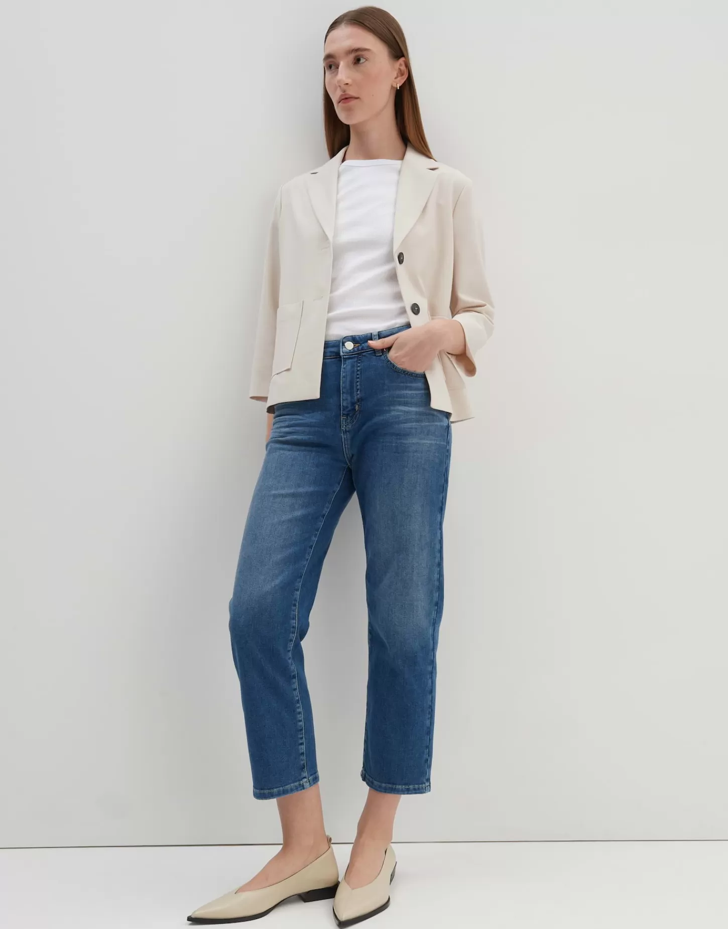 DAMES OPUS Cropped Relaxed Jeans Corah Blauw Online Bestellen