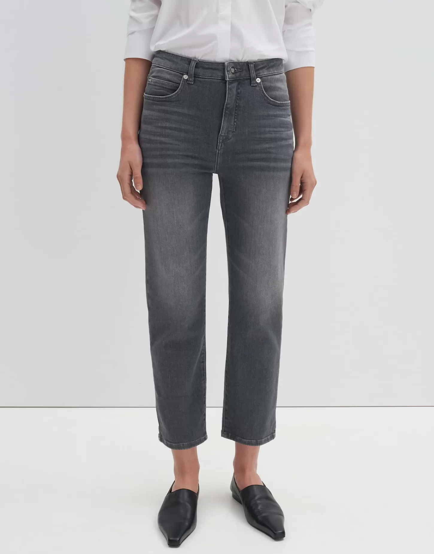 DAMES OPUS Cropped Relaxed Jeans Corah Iconic Grijs Online Bestellen