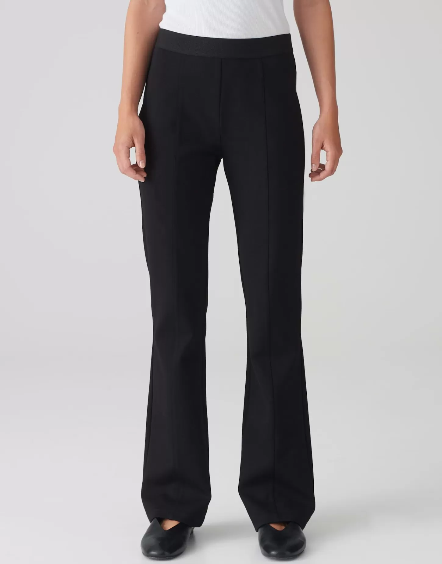 DAMES OPUS Flared Pants Erja Sporty Zwart Online Bestellen