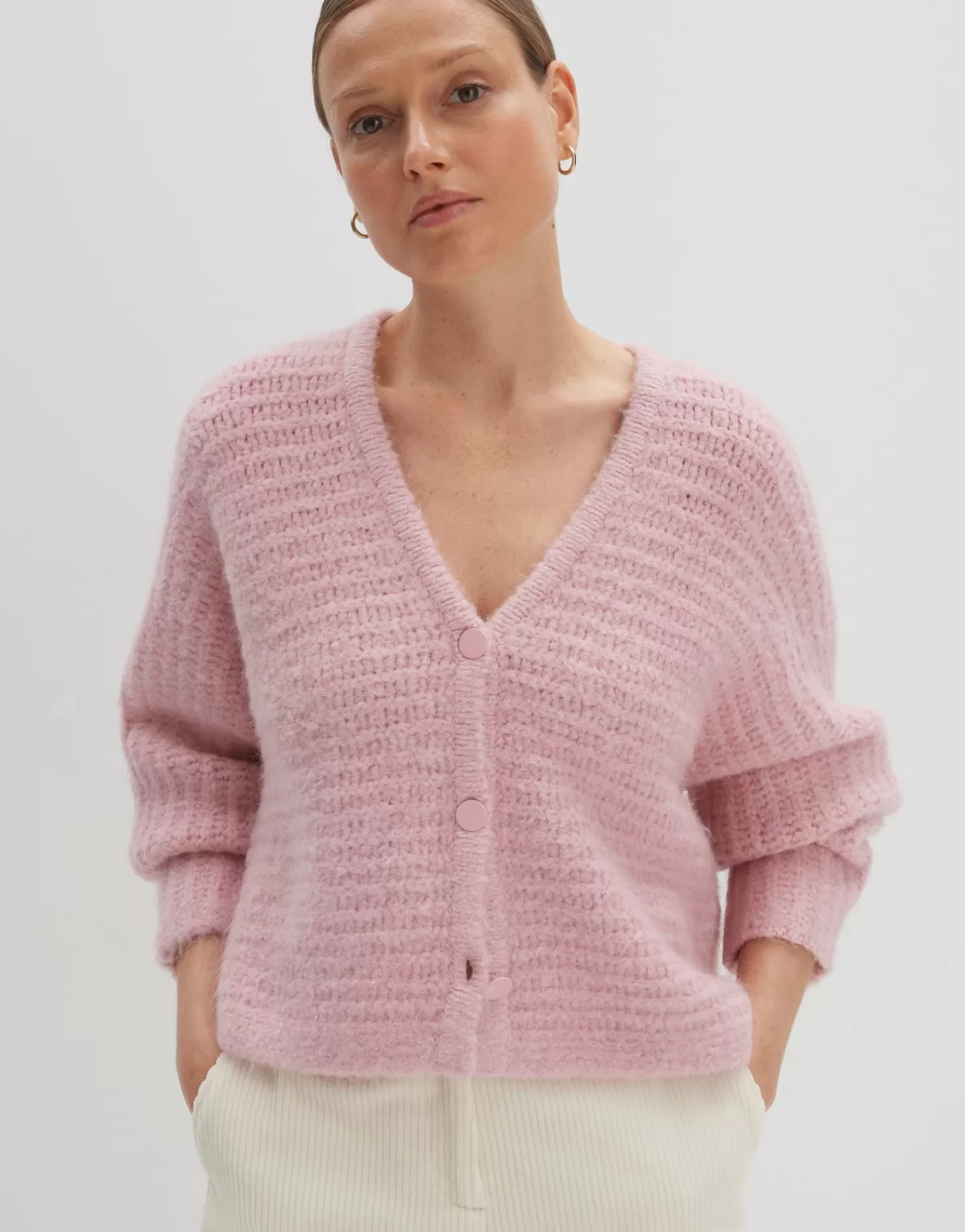 DAMES OPUS Gebreid Vest Timaria Roze Online Bestellen