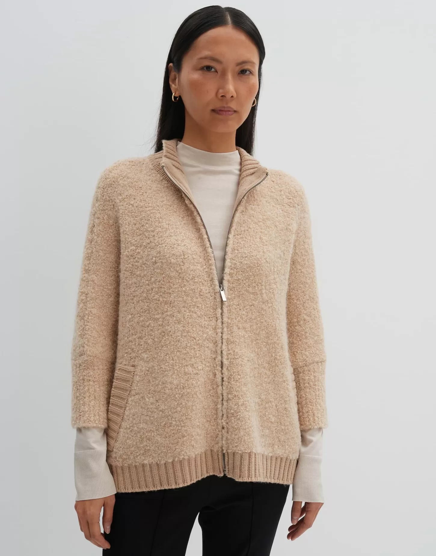 DAMES OPUS Gebreid Vest Touclee Detail Beige Online Bestellen