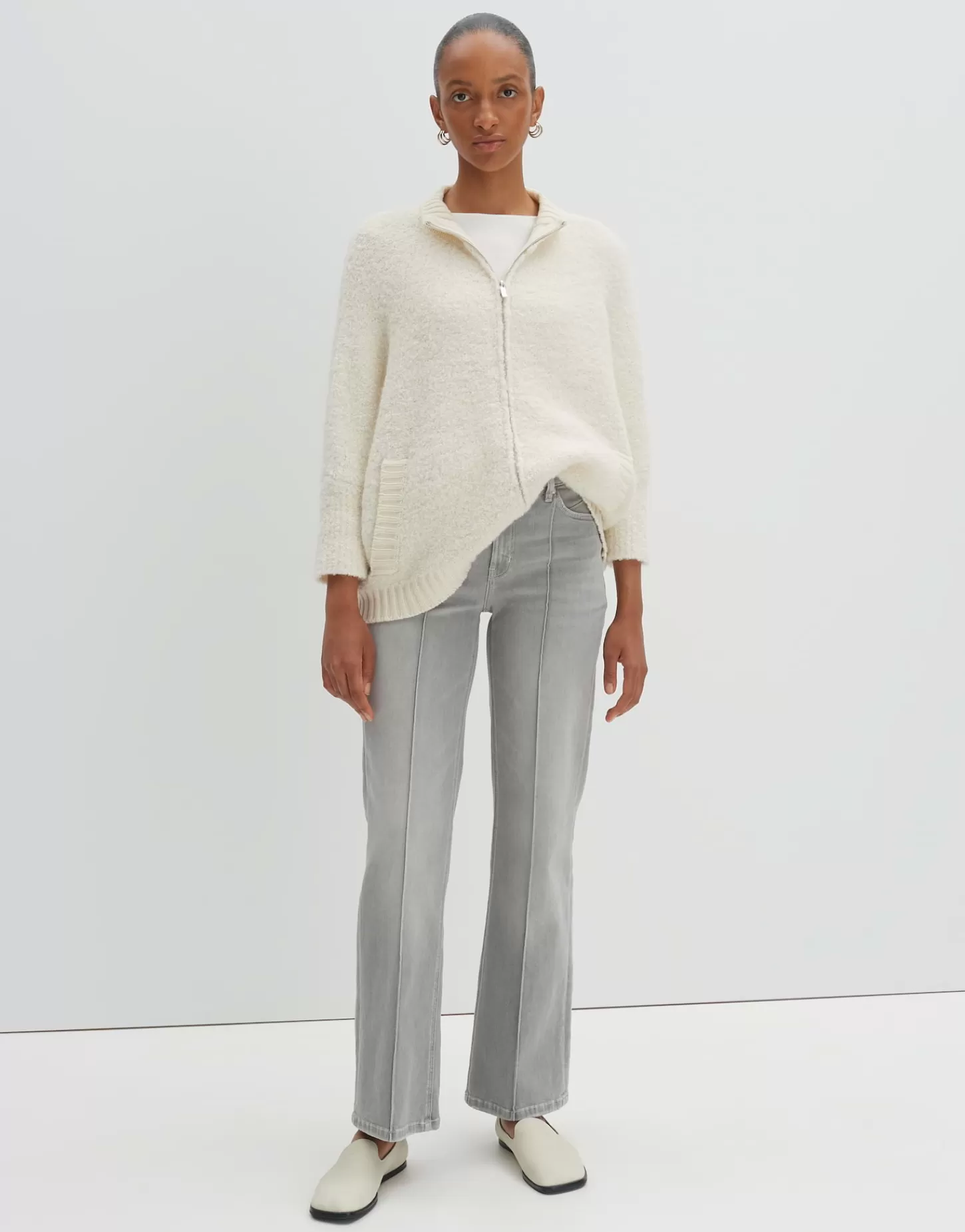 DAMES OPUS Gebreid Vest Touclee Detail Wit Online Bestellen