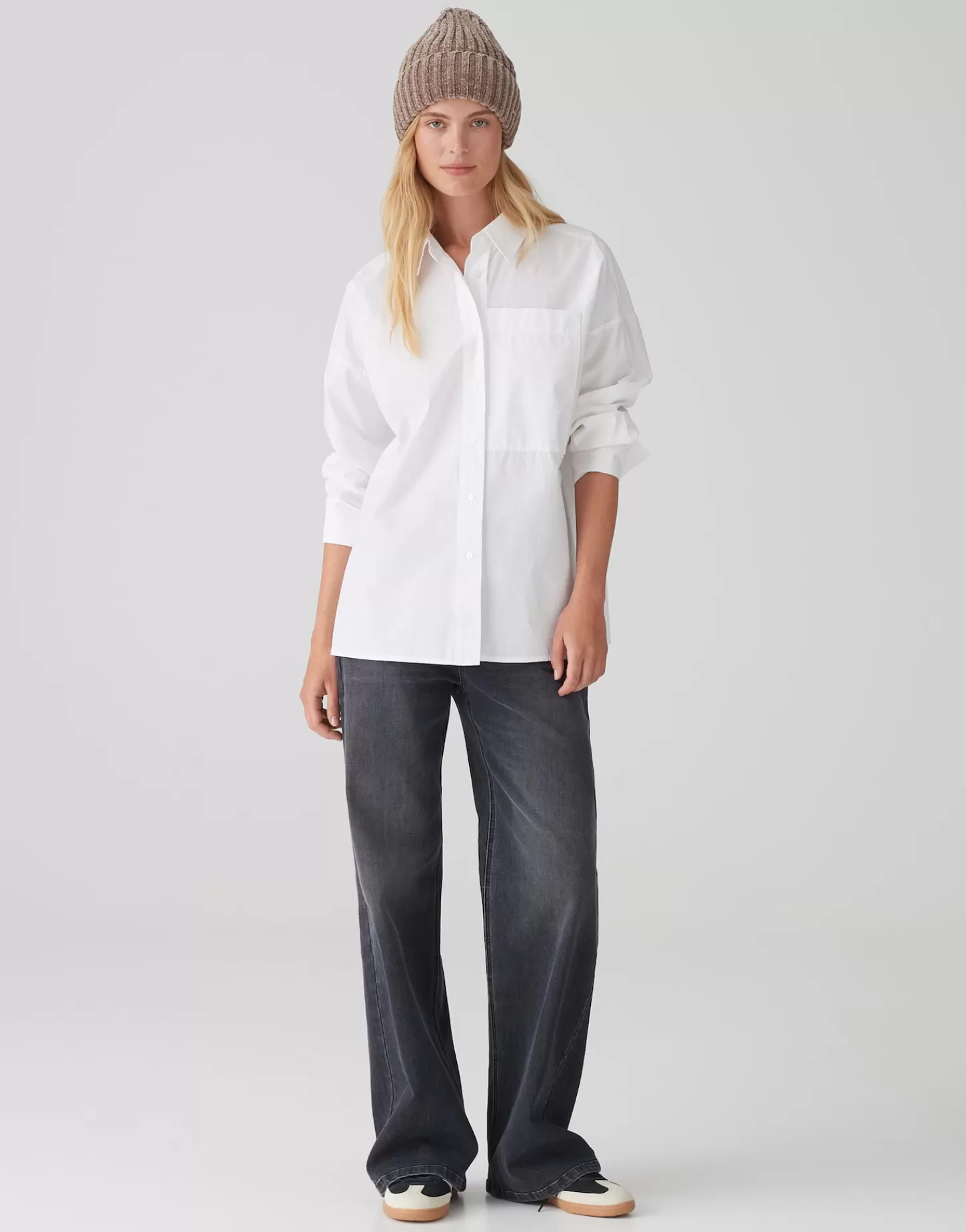 DAMES OPUS Gebreide Muts Awami Rib Bruin Online Bestellen