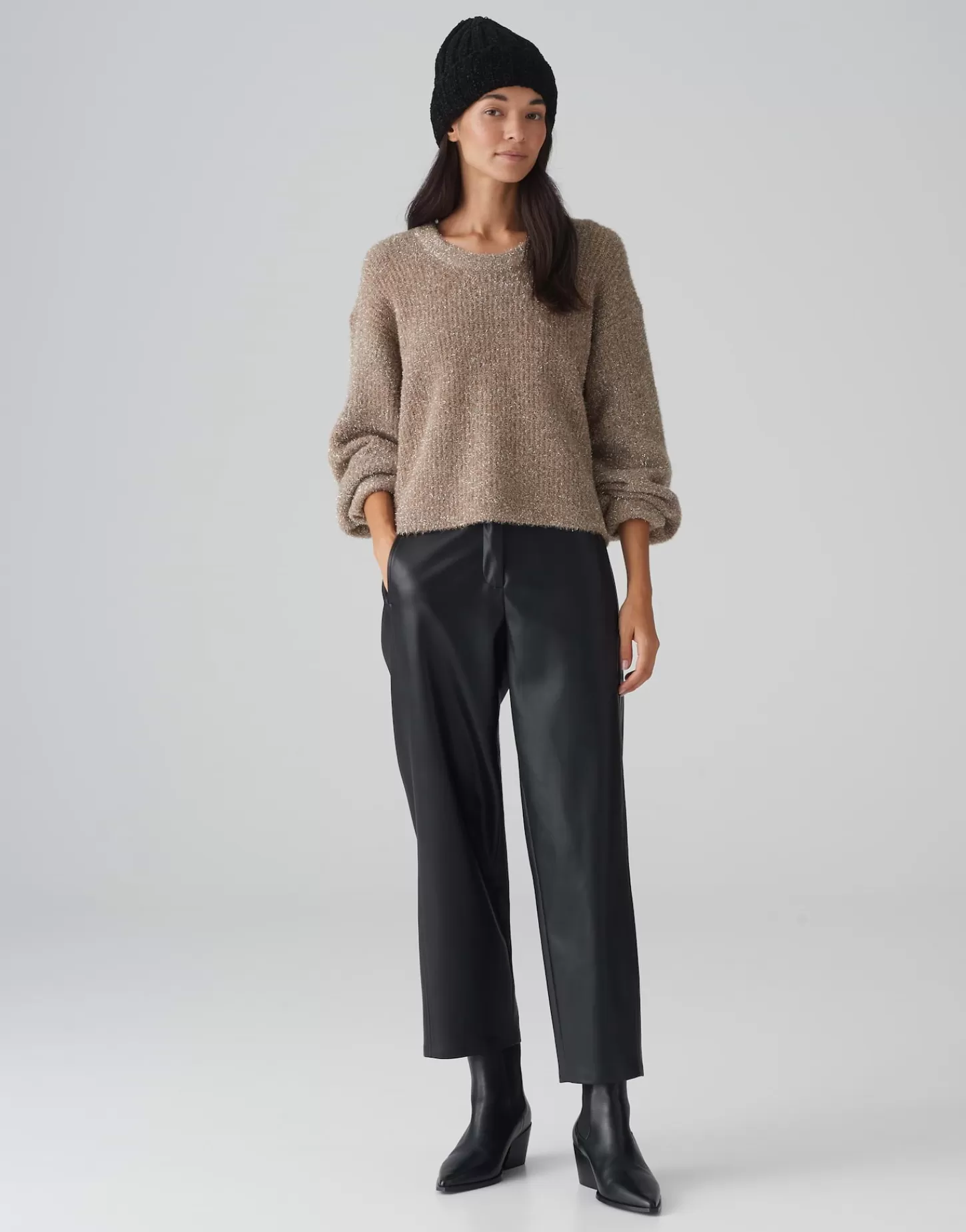 DAMES OPUS Gebreide Muts Awami Spark Zwart Online Bestellen