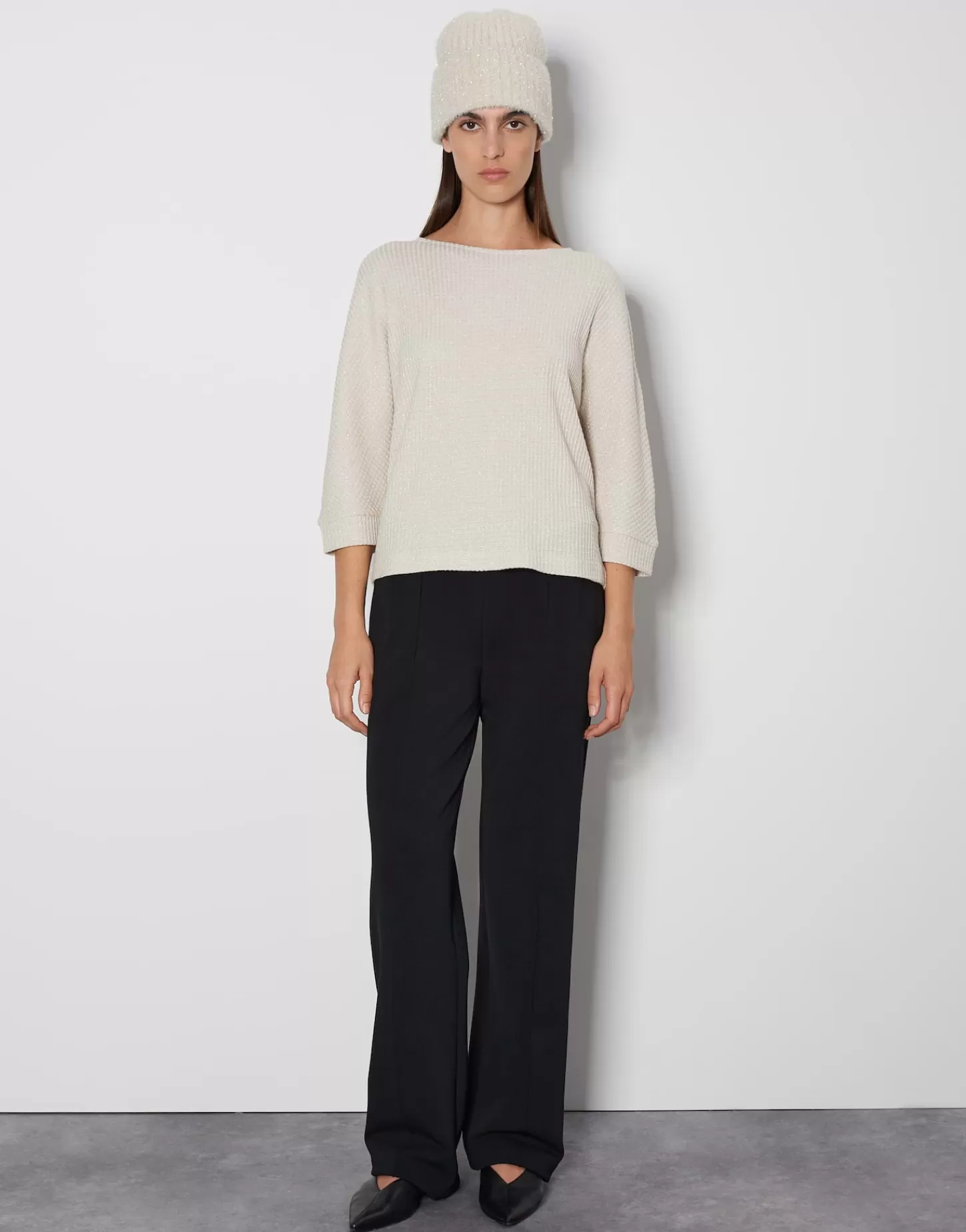 DAMES OPUS Gebreide Muts Blinny Soft Beige Online Bestellen