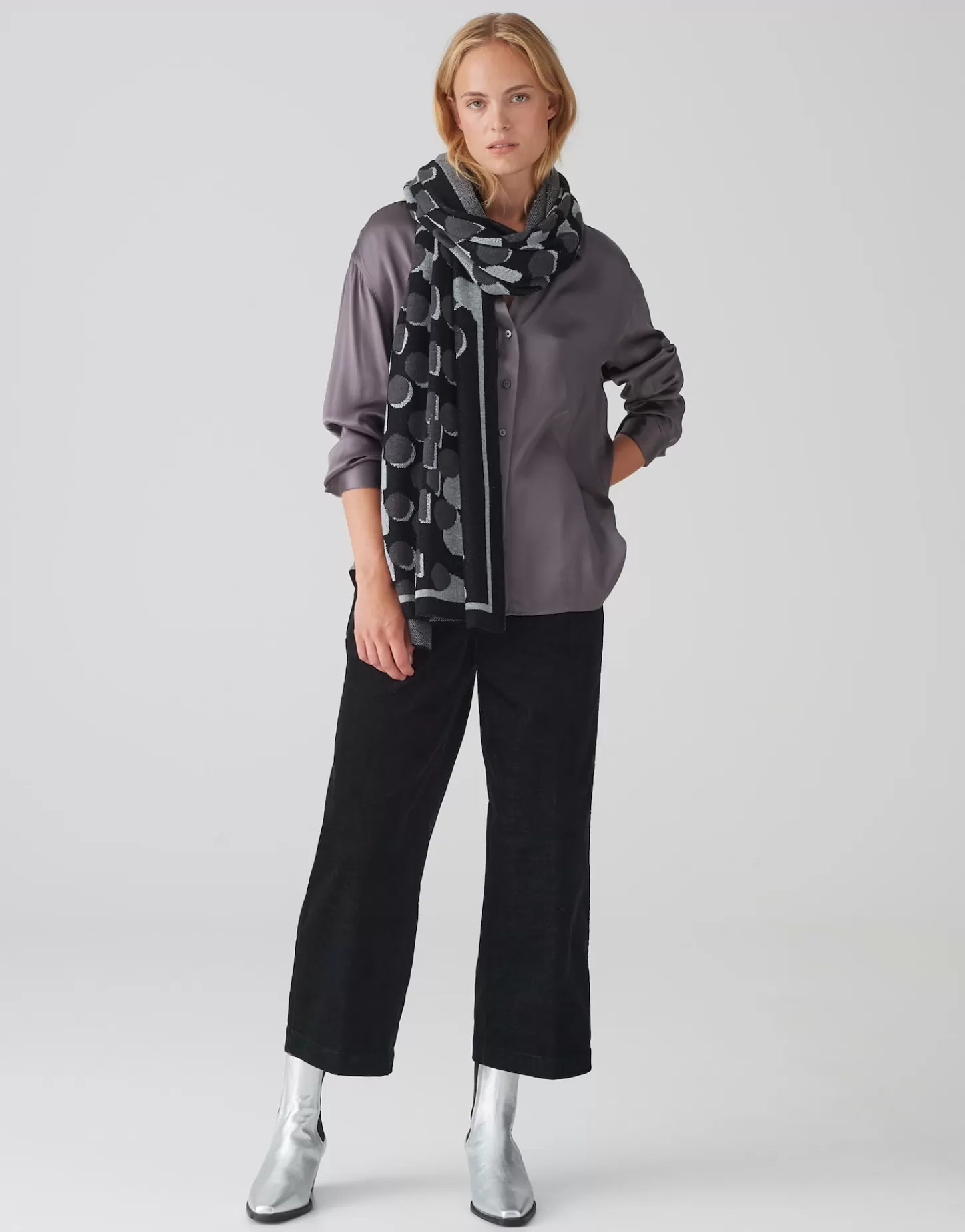 DAMES OPUS Gebreide Sjaal Acosmico Scarf Zwart Online Bestellen