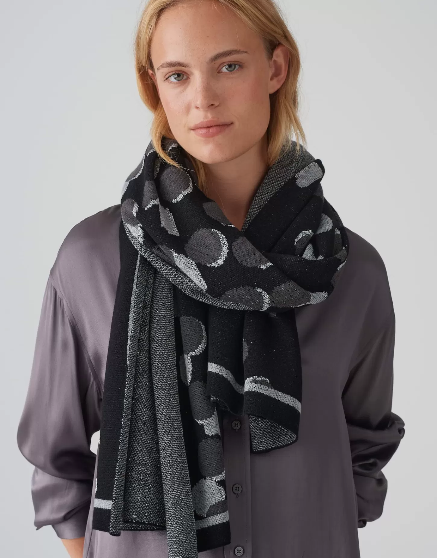 DAMES OPUS Gebreide Sjaal Acosmico Scarf Zwart Online Bestellen