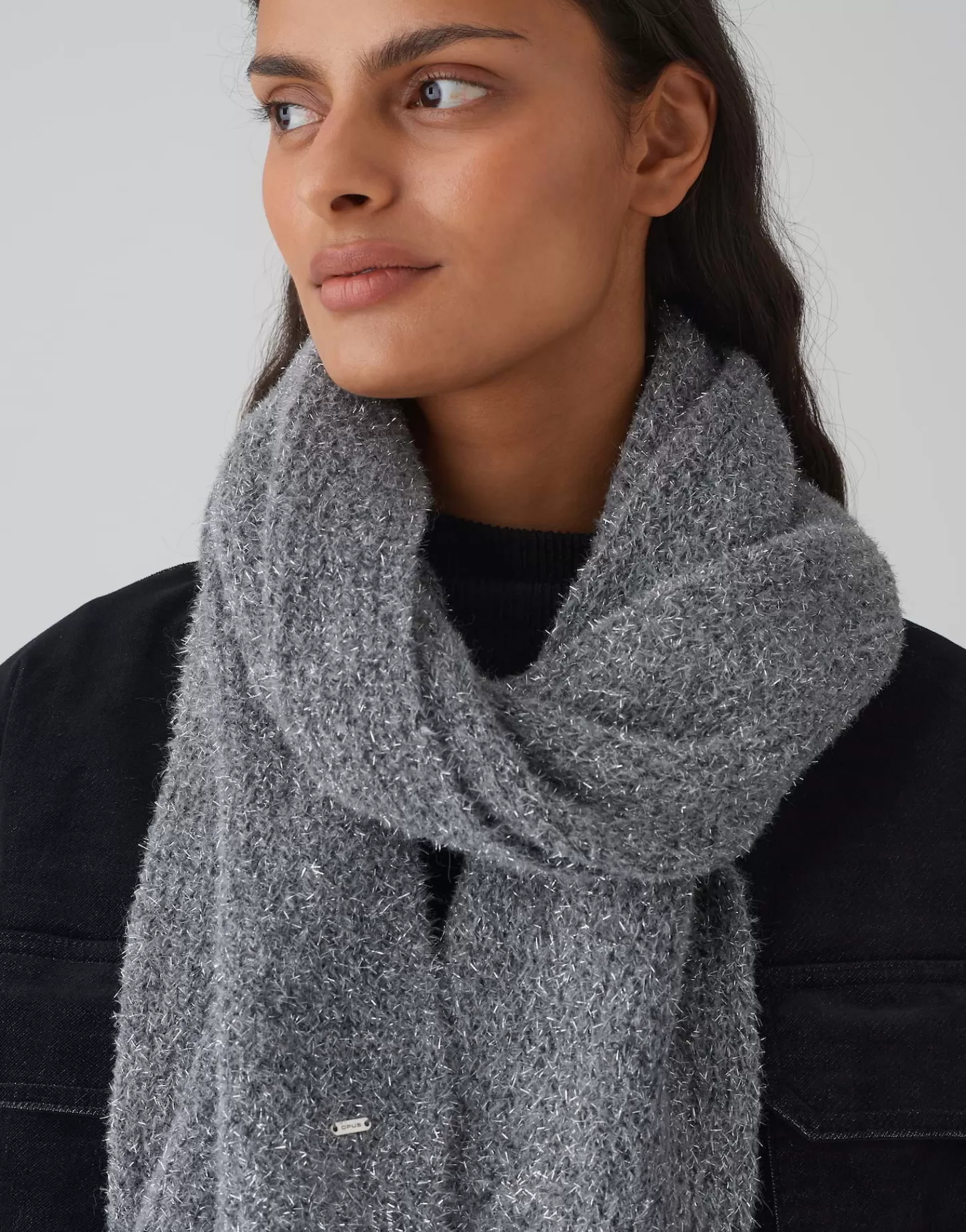 DAMES OPUS Gebreide Sjaal Aglezi Scarf Grijs Online Bestellen