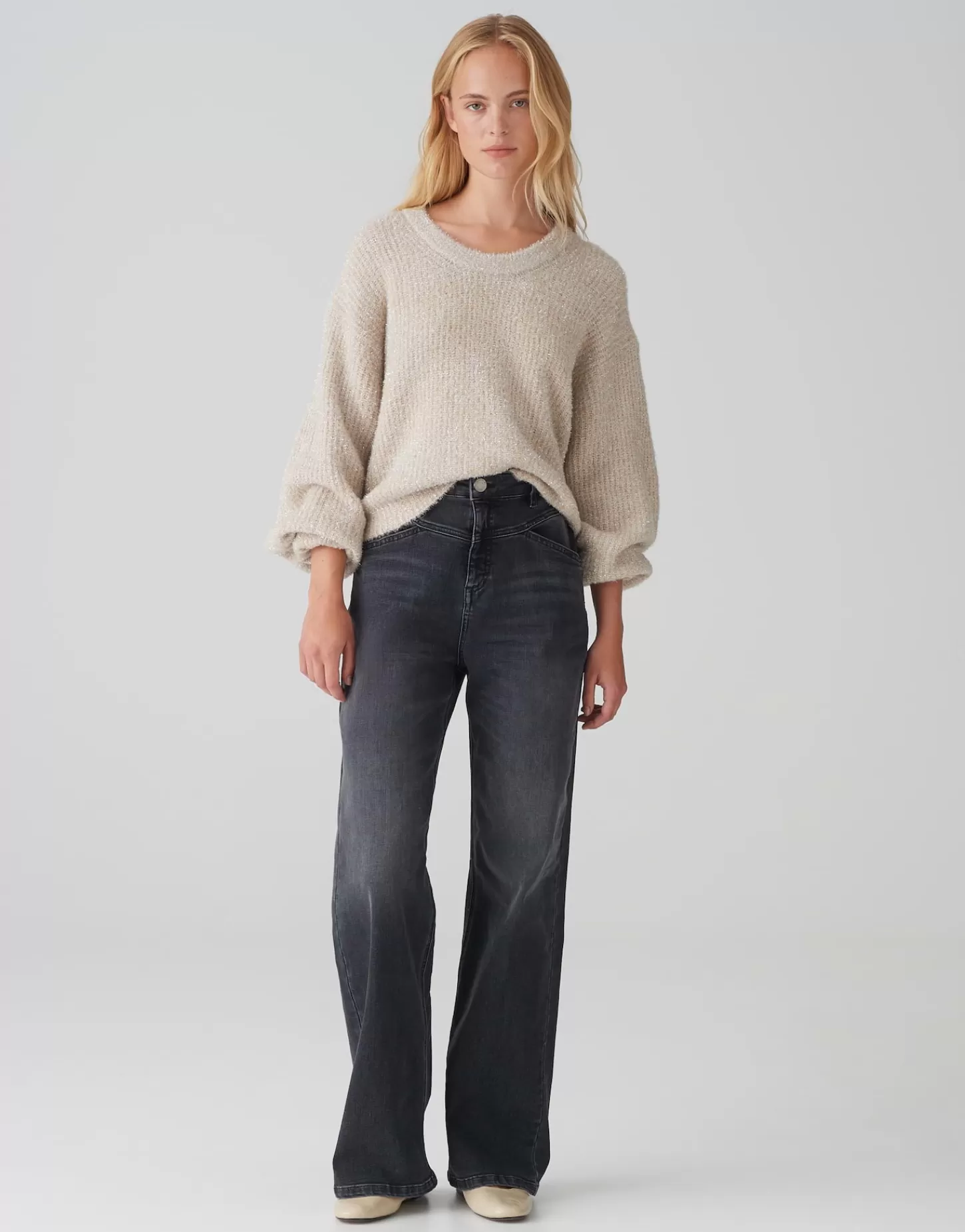 DAMES OPUS Gebreide Trui Plimma Beige Online Bestellen