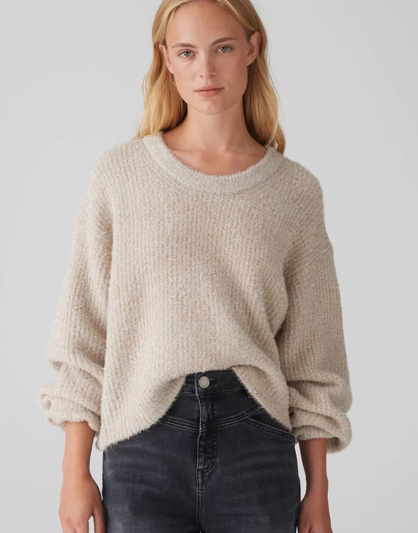 DAMES OPUS Gebreide Trui Plimma Beige Online Bestellen