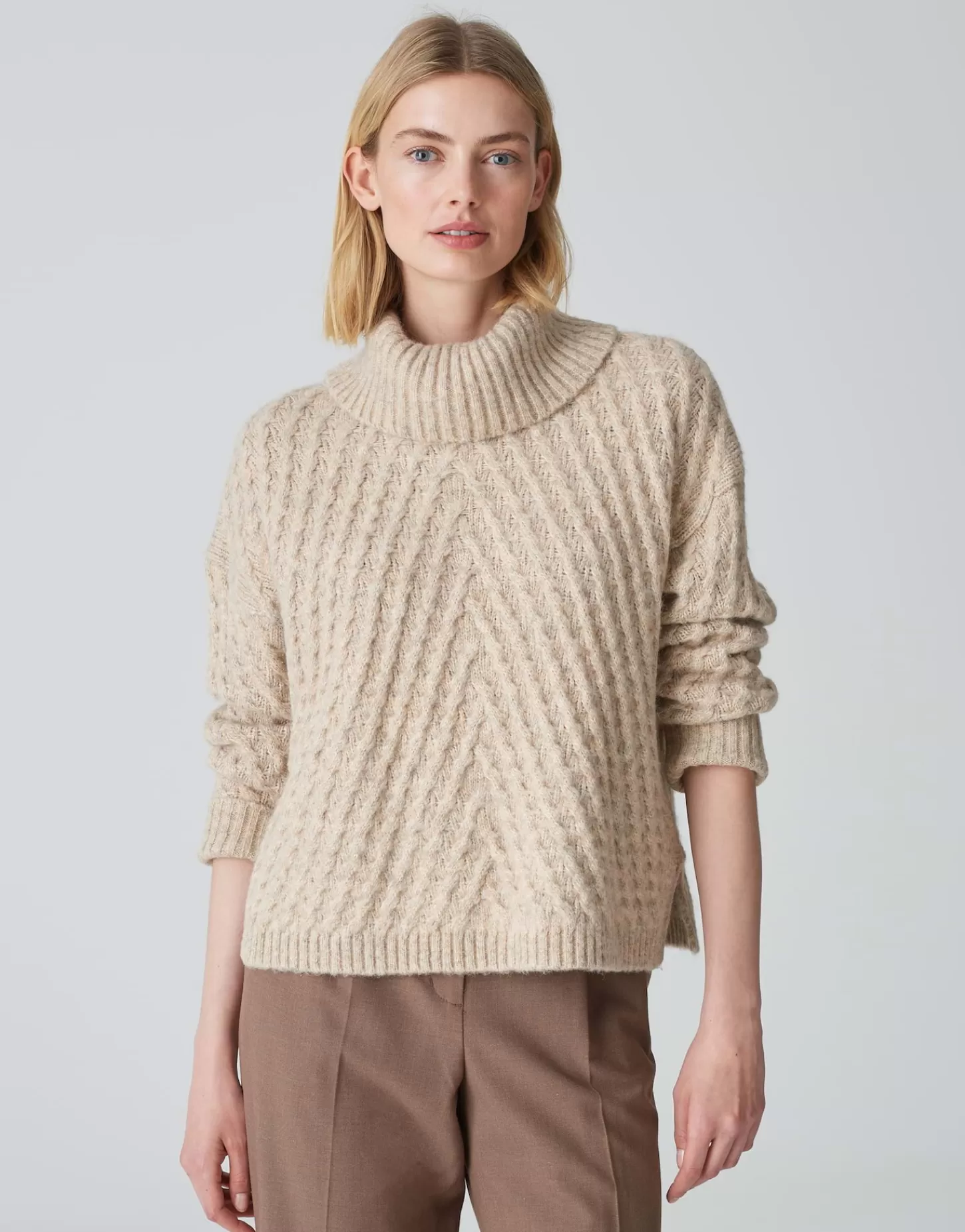 DAMES OPUS Gebreide Trui Plinea Beige Online Bestellen