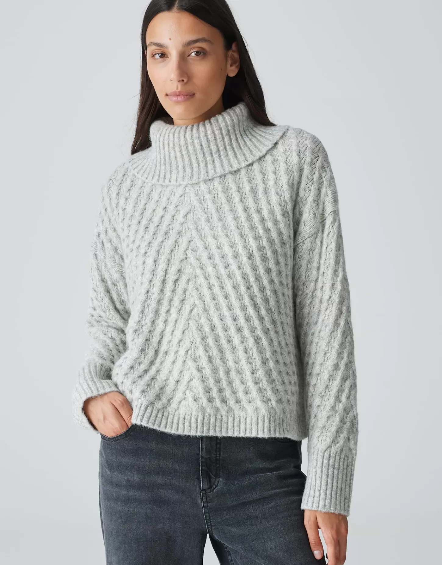 DAMES OPUS Gebreide Trui Plinea Grijs Online Bestellen