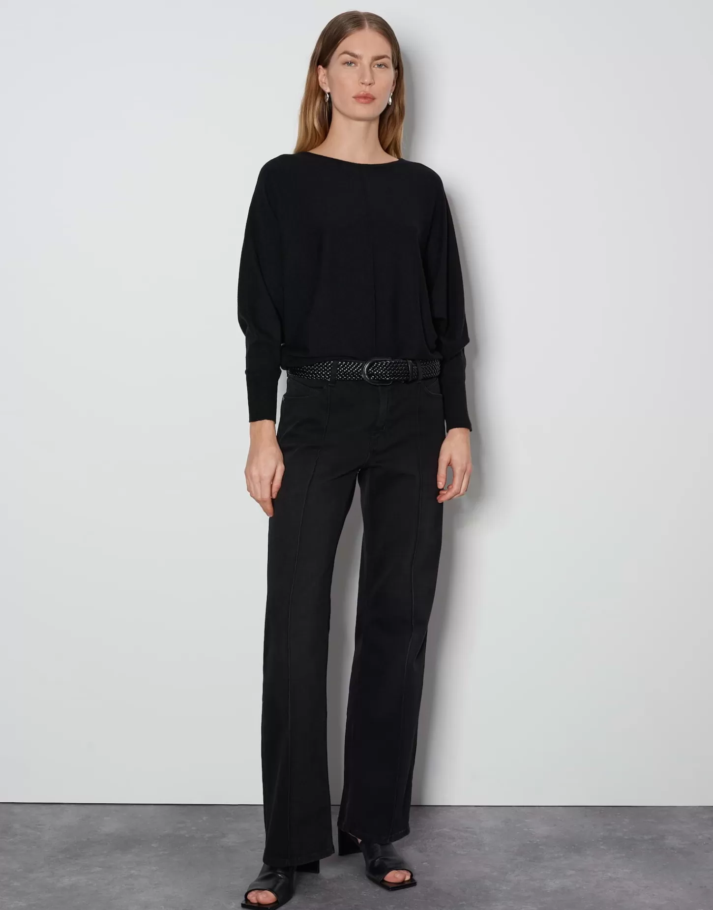 DAMES OPUS Gebreide Trui Taliya Line Zwart Online Bestellen