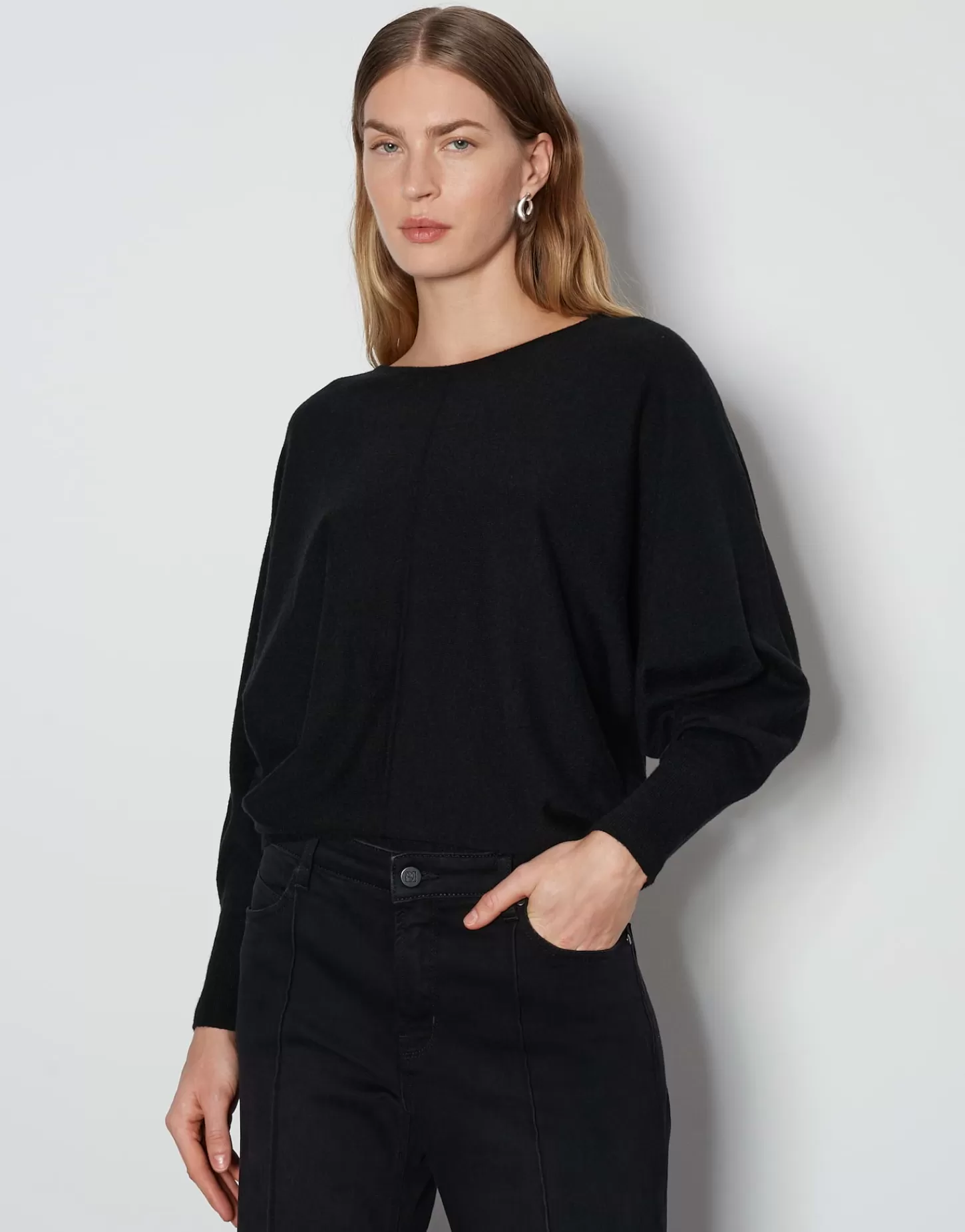 DAMES OPUS Gebreide Trui Taliya Line Zwart Online Bestellen
