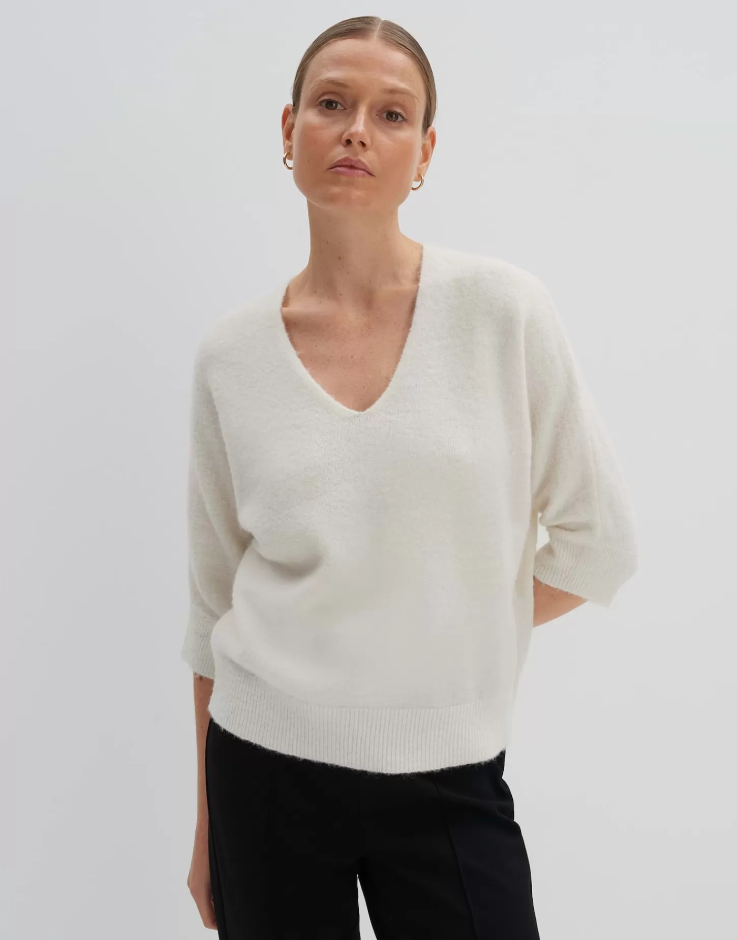 DAMES OPUS Gebreide Trui Tamita Pure Wit Online Bestellen