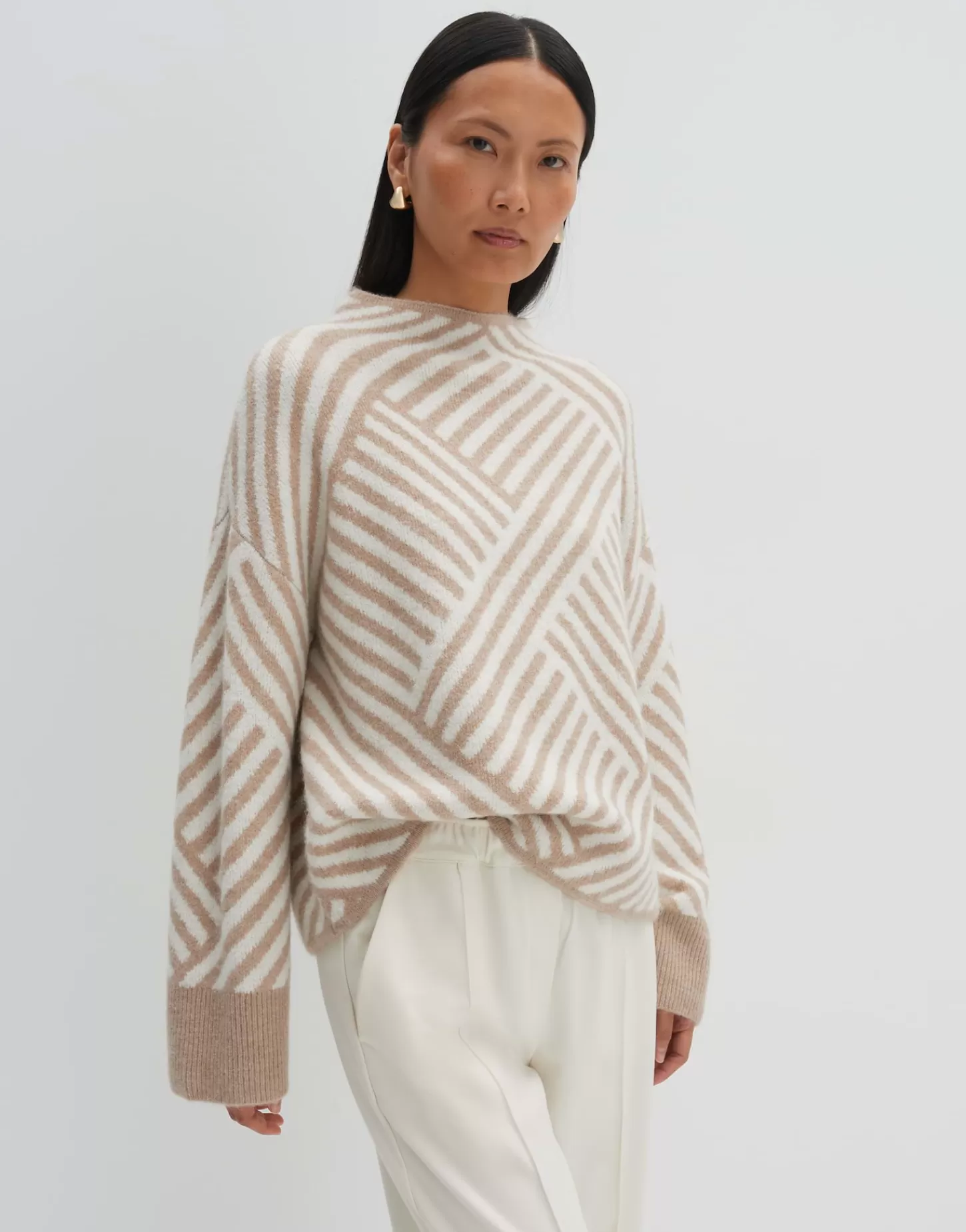 DAMES OPUS Gebreide Trui Tonica Beige Online Bestellen