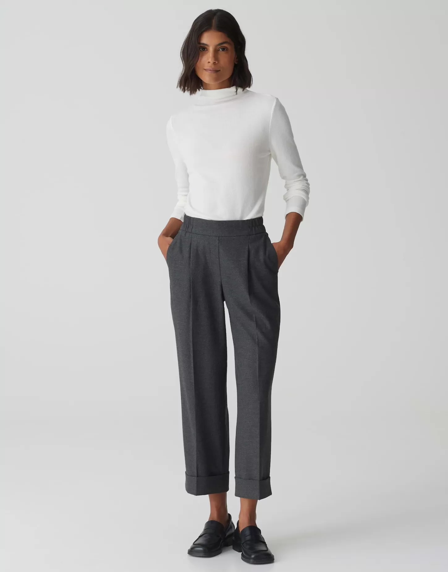 DAMES OPUS Geplooide Broek Maikito Soft Grijs Online Bestellen