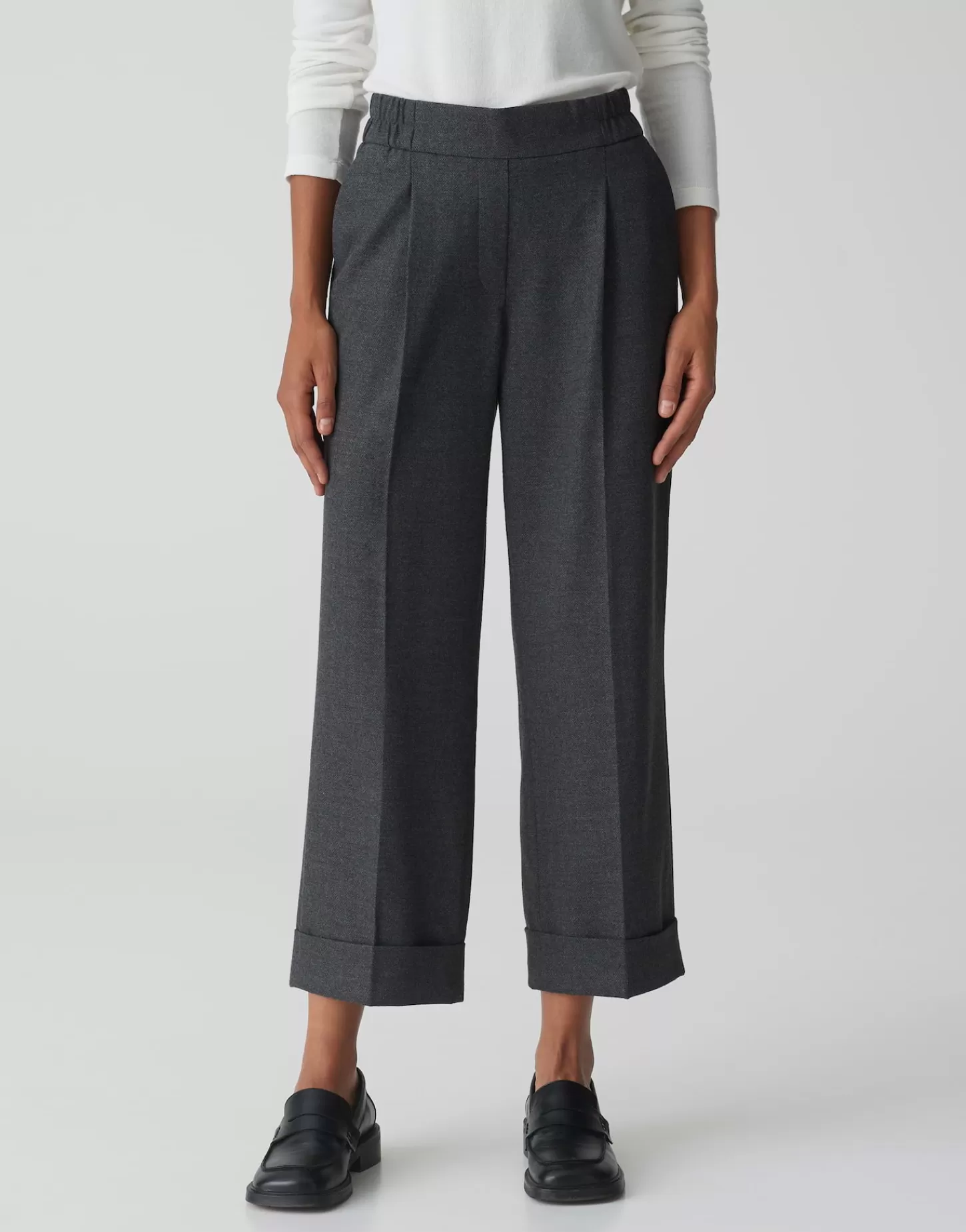 DAMES OPUS Geplooide Broek Maikito Soft Grijs Online Bestellen