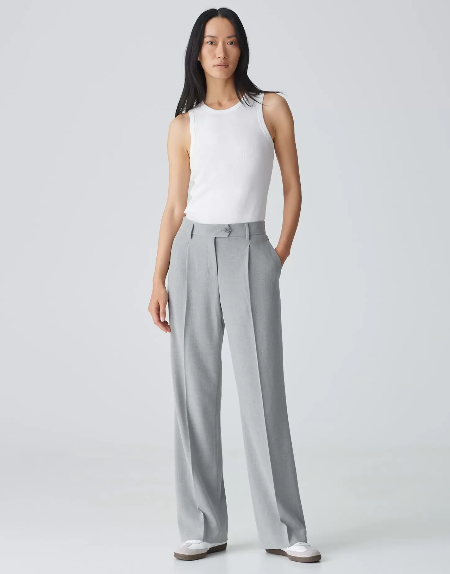 DAMES OPUS Geplooide Broek Morina Grijs Online Bestellen