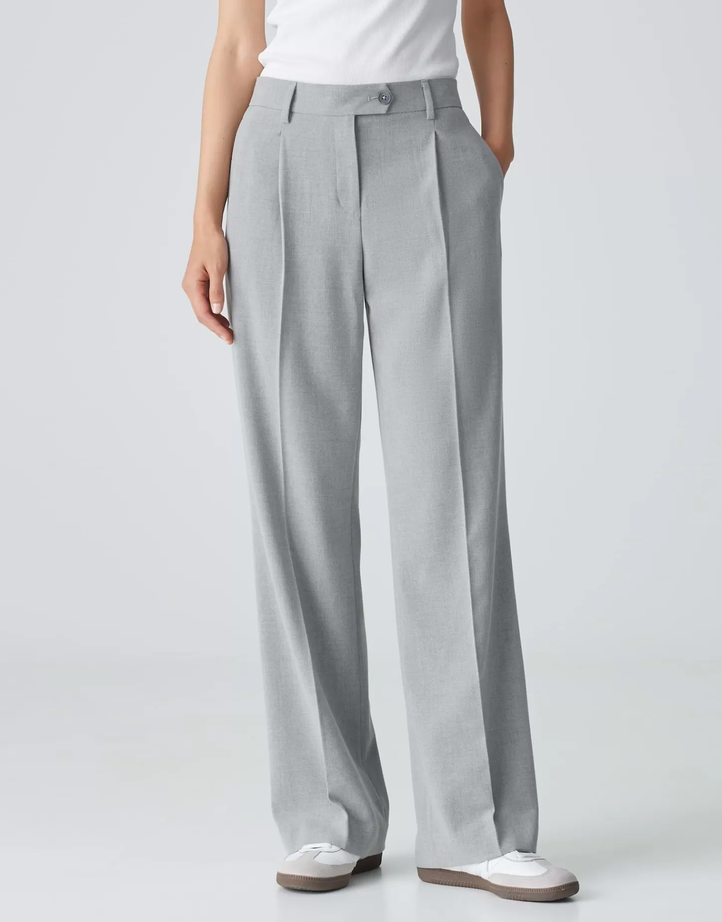 DAMES OPUS Geplooide Broek Morina Grijs Online Bestellen