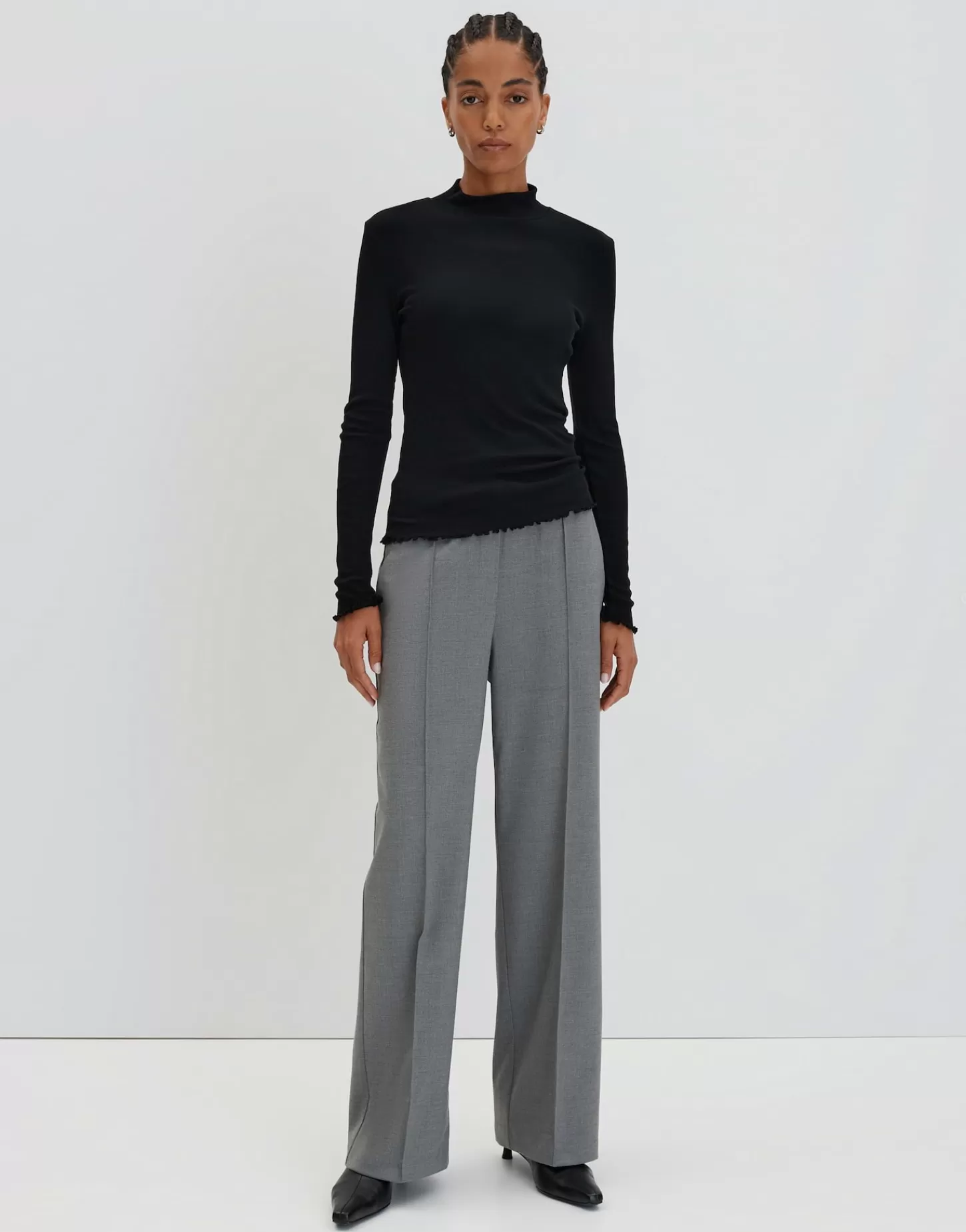 DAMES OPUS Geribd Shirt Kinara Zwart Online Bestellen