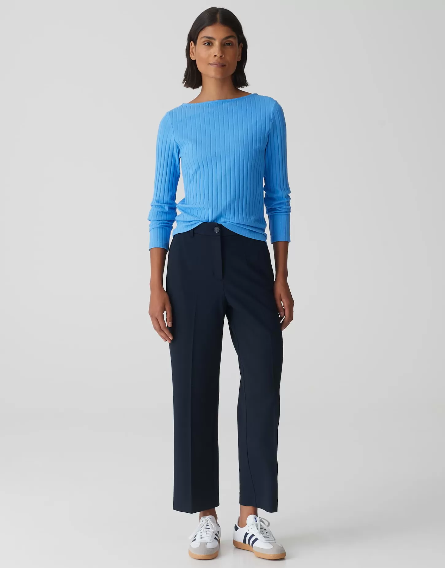 DAMES OPUS Geribd Shirt Sovke Blauw Online Bestellen