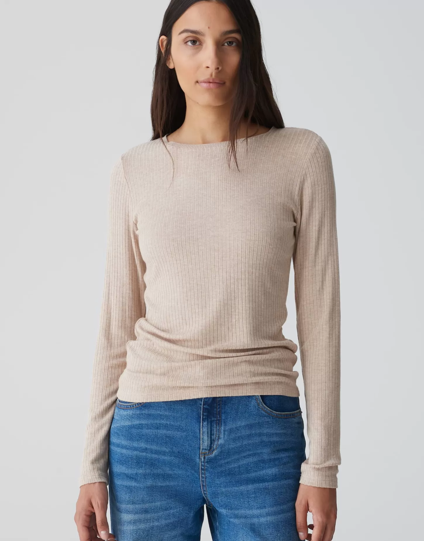 DAMES OPUS Geribd Shirt Sulikko Soft Beige Online Bestellen