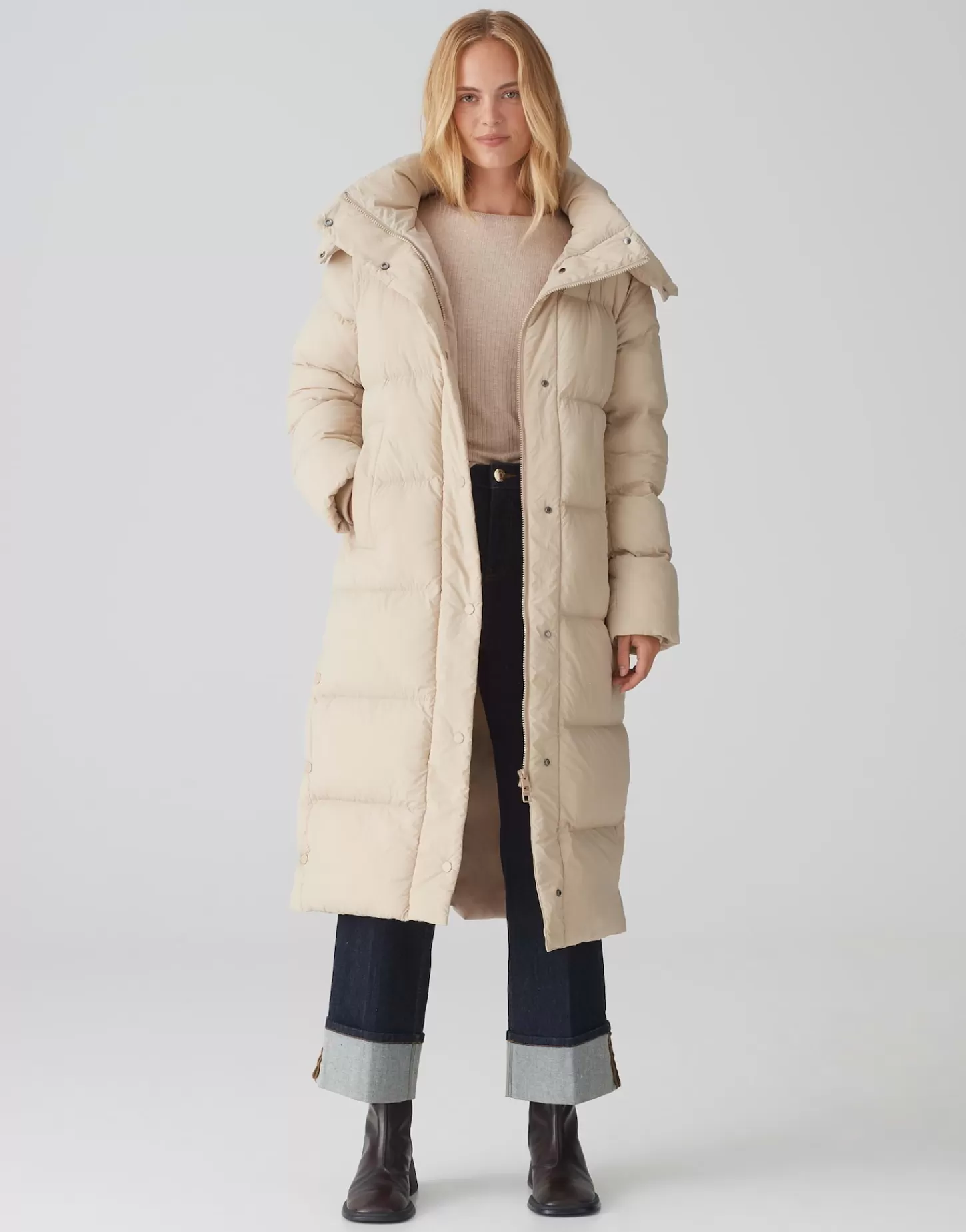 DAMES OPUS Gewatteerde Mantel Halline Beige Online Bestellen