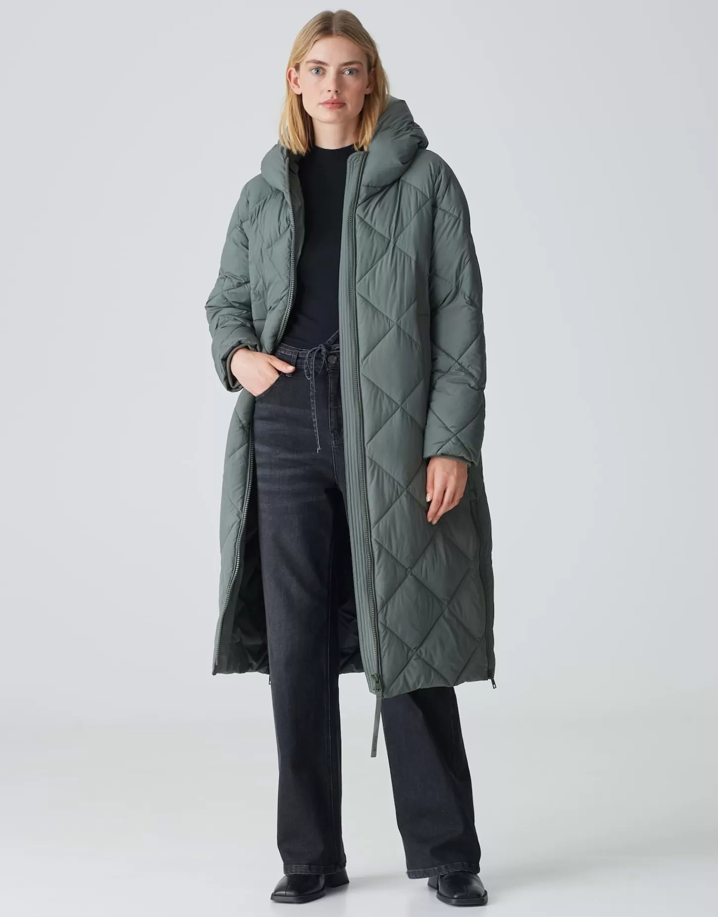 DAMES OPUS Gewatteerde Mantel Hubine Fresh Groen Online Bestellen