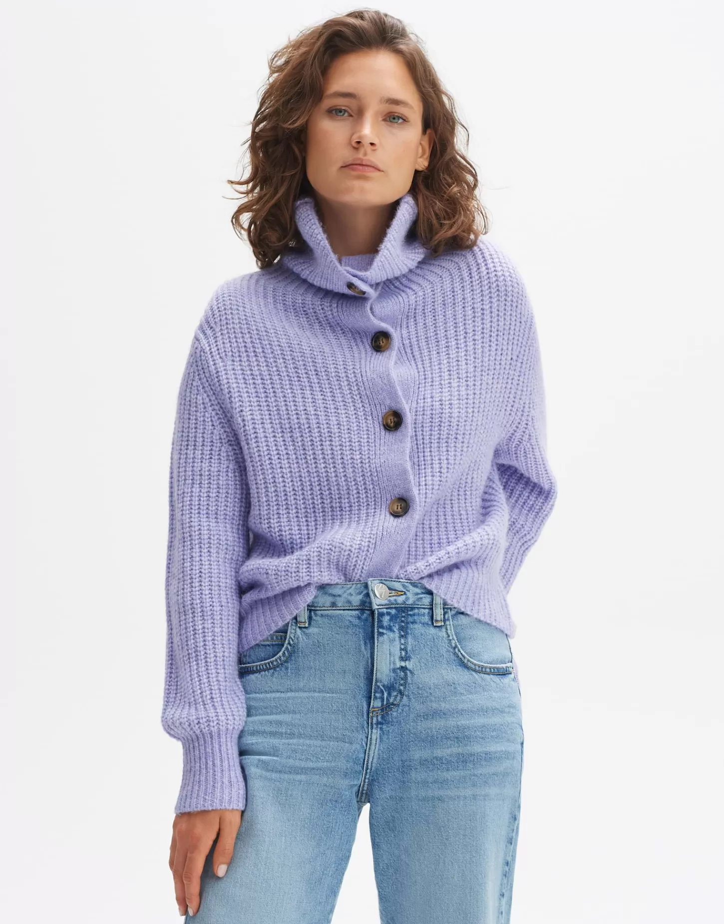 DAMES OPUS Grofgebreid Vest Dokuli Paars Online Bestellen