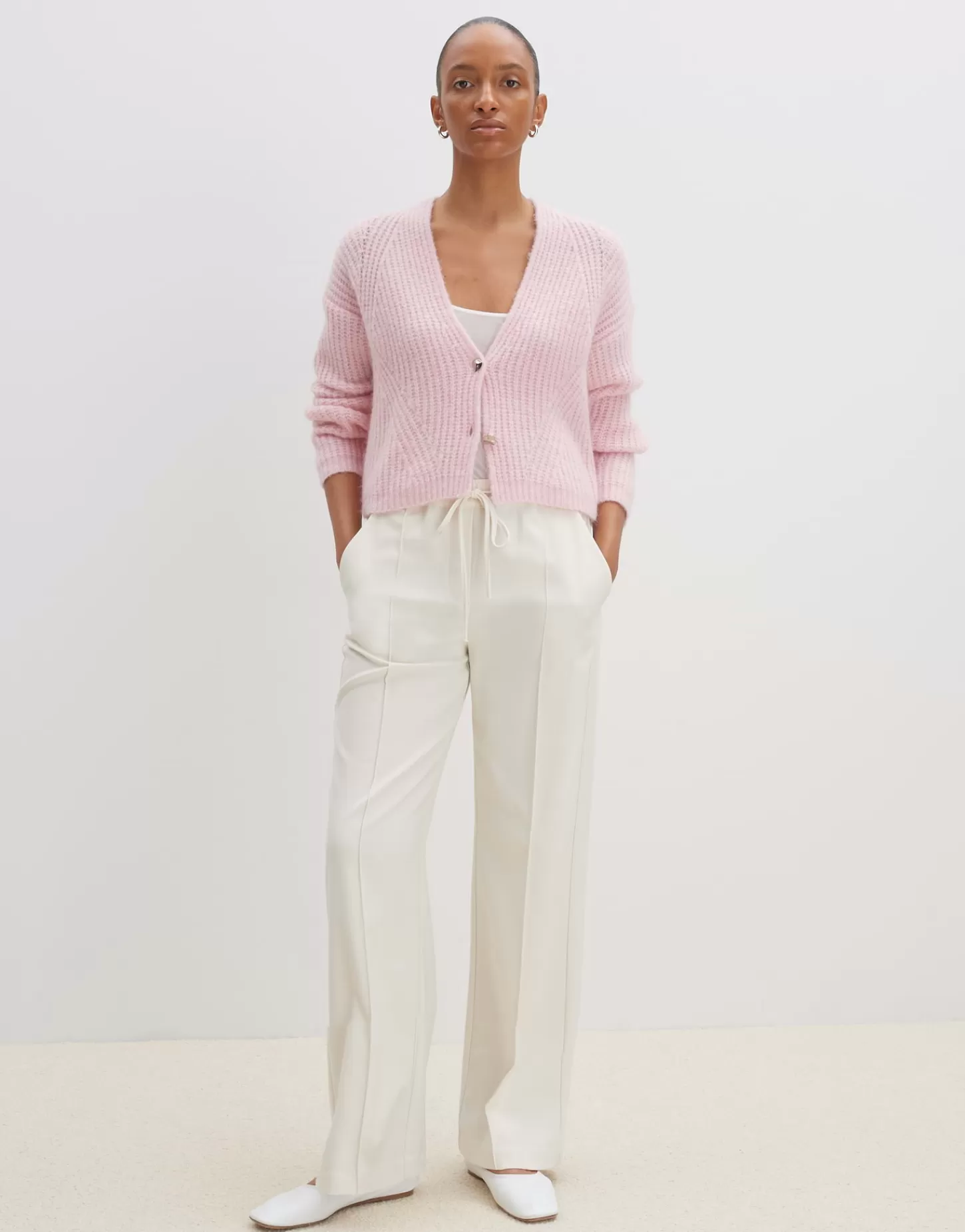 DAMES OPUS Grofgebreid Vest Triya Roze Online Bestellen