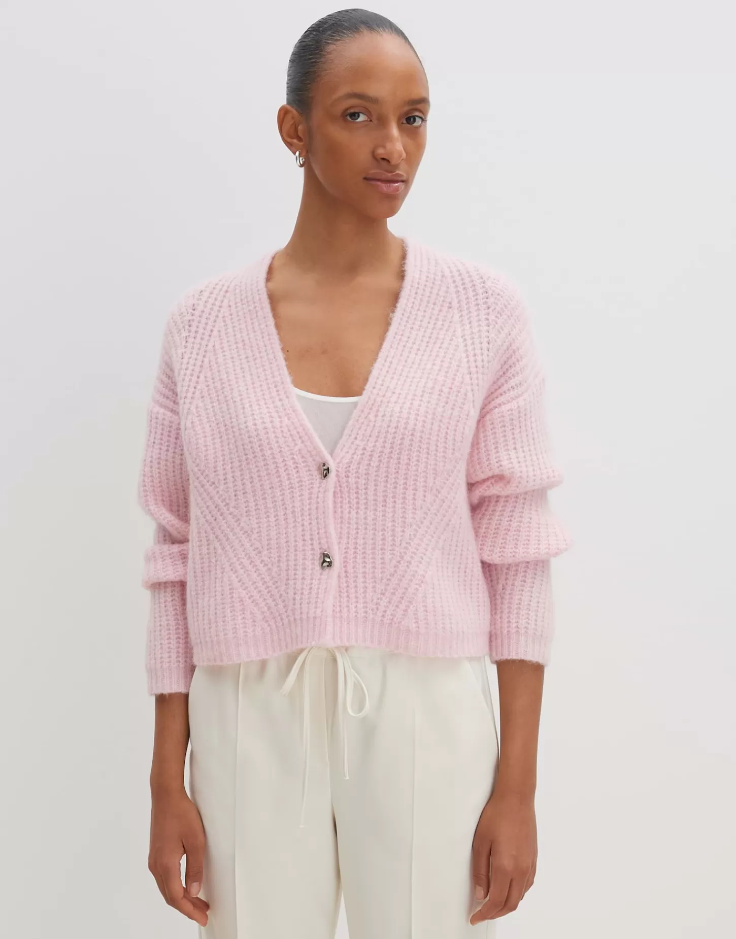 DAMES OPUS Grofgebreid Vest Triya Roze Online Bestellen