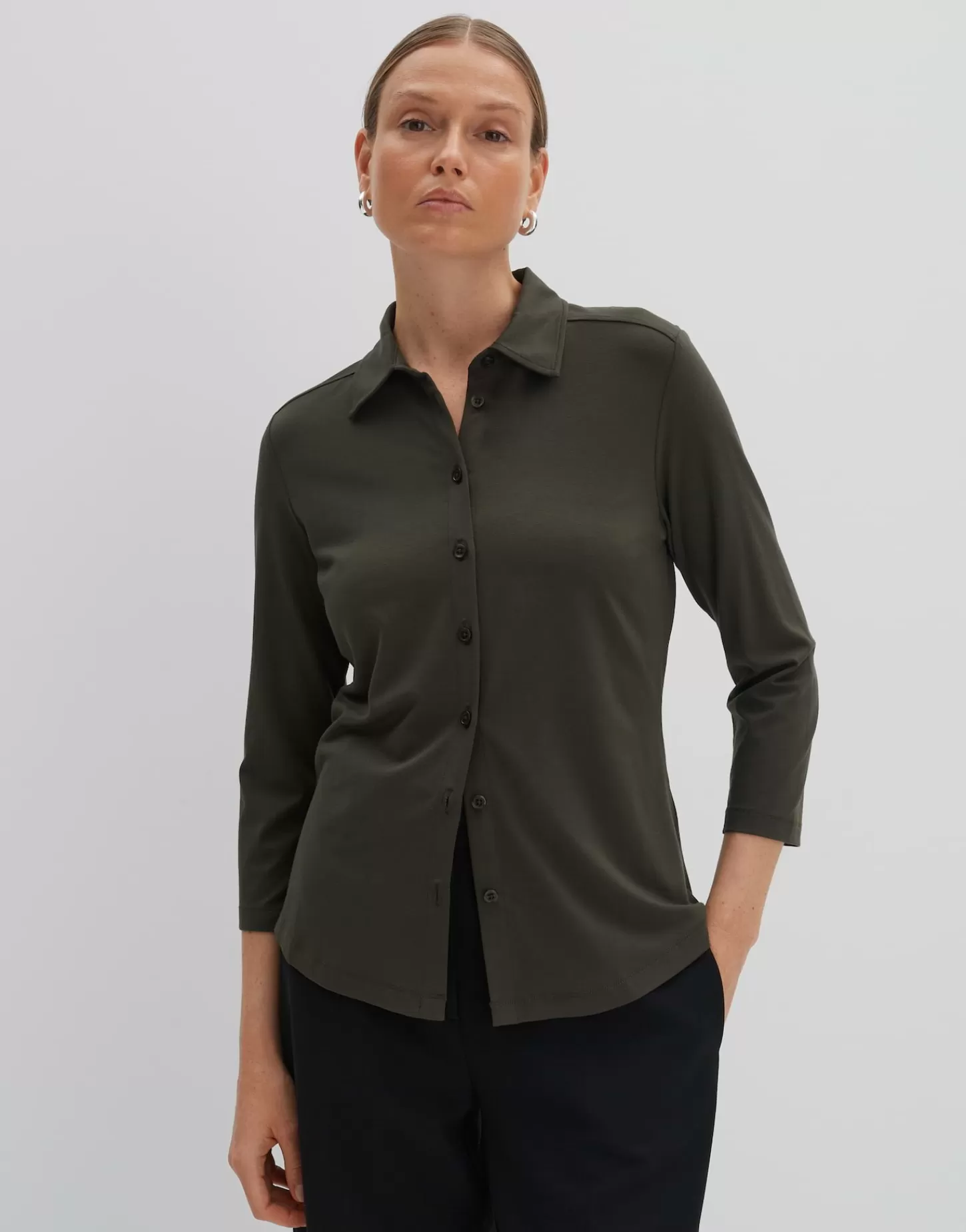 DAMES OPUS Jerseyshirt Kelly Solid Groen Online Bestellen