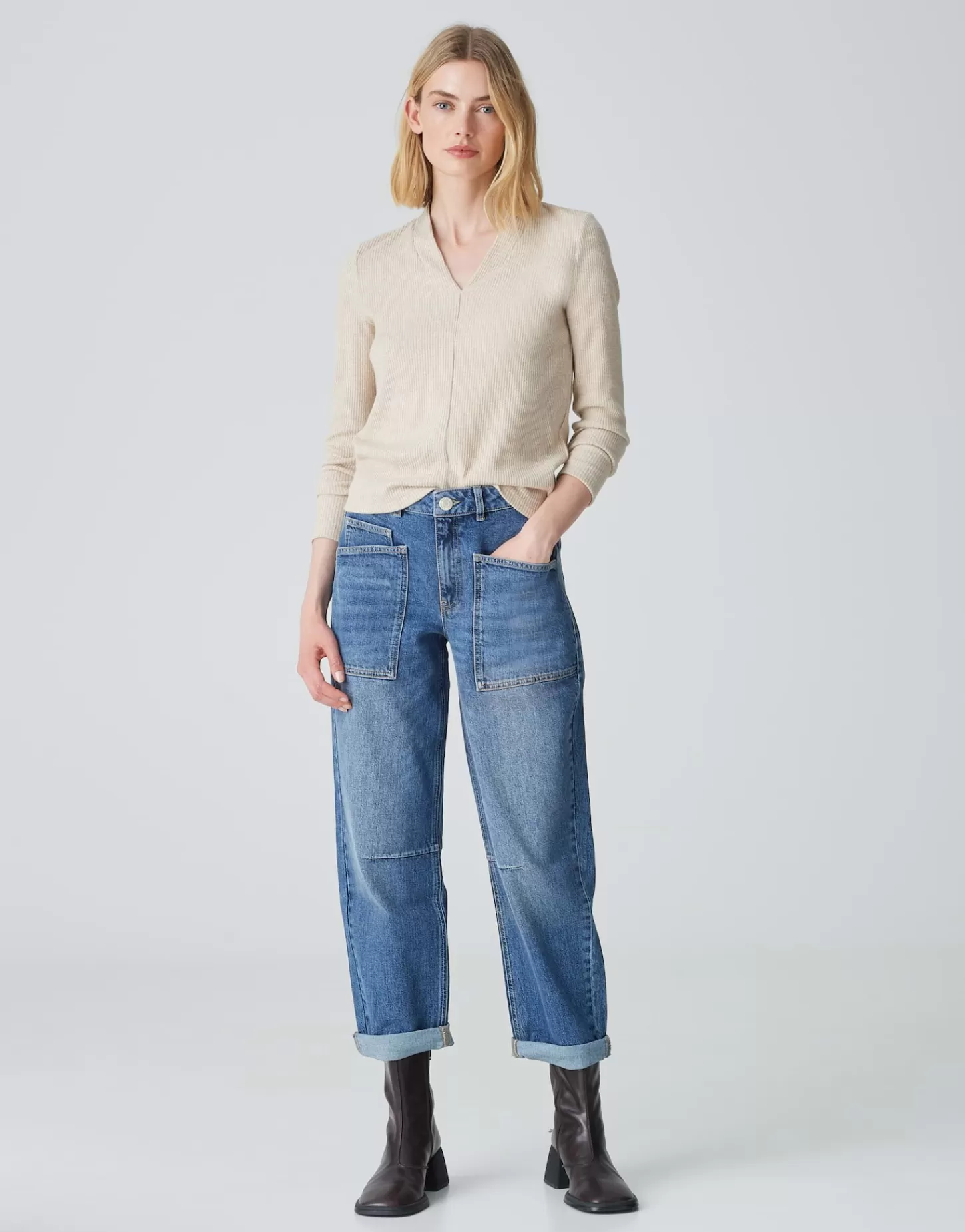 DAMES OPUS Jerseyshirt Somoko Beige Online Bestellen