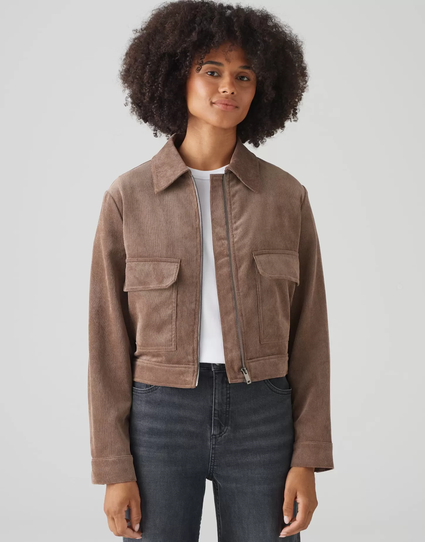 DAMES OPUS Korte Jas Hanju Bruin Online Bestellen