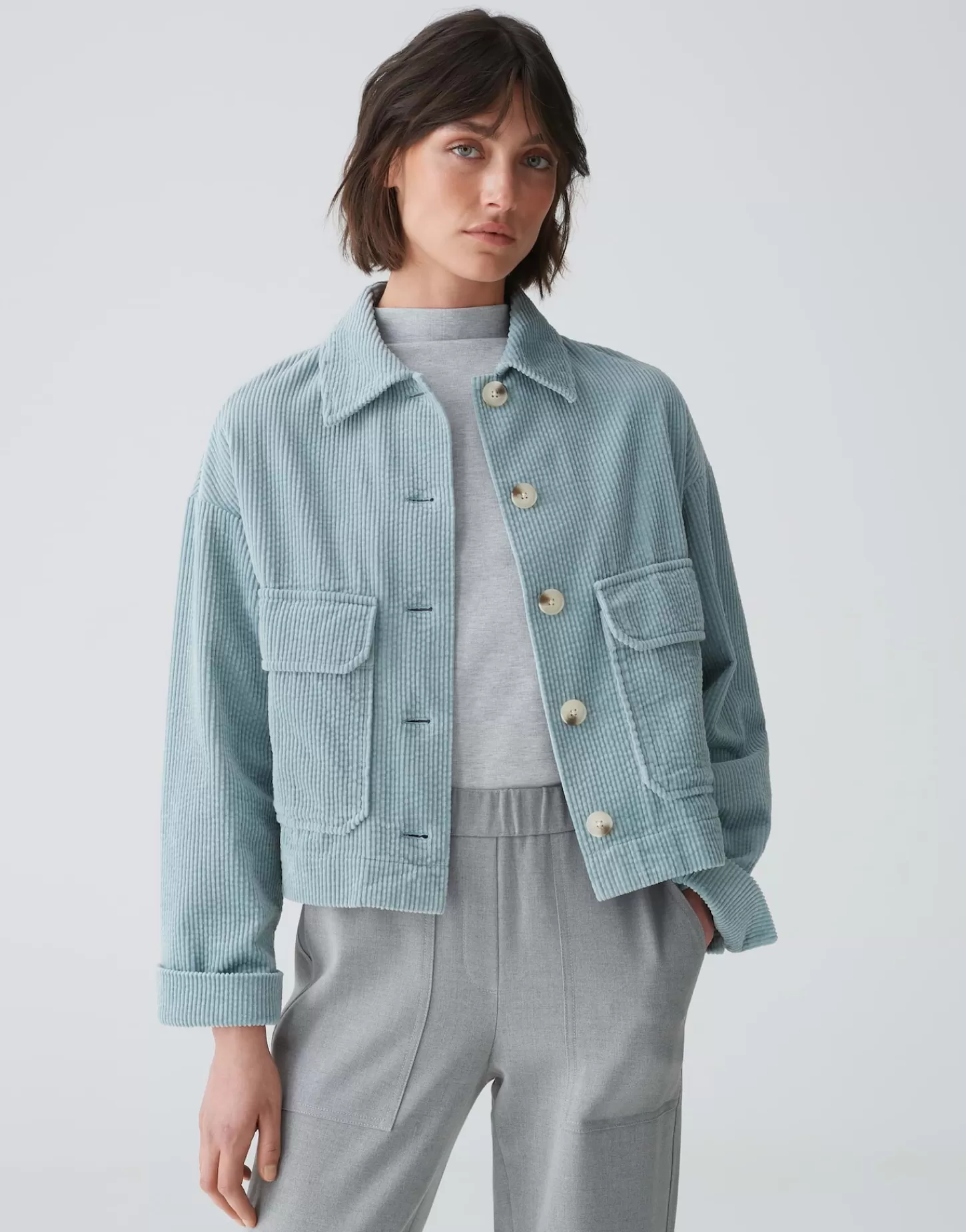 DAMES OPUS Korte Jas Hennja Blauw Online Bestellen