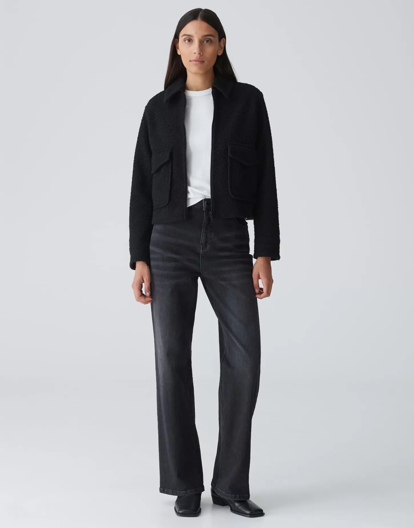 DAMES OPUS Korte Jas Holma Zwart Online Bestellen