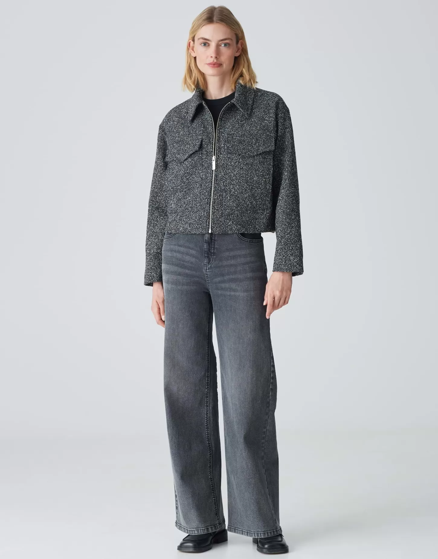 DAMES OPUS Korte Jas Jasko Zwart Online Bestellen