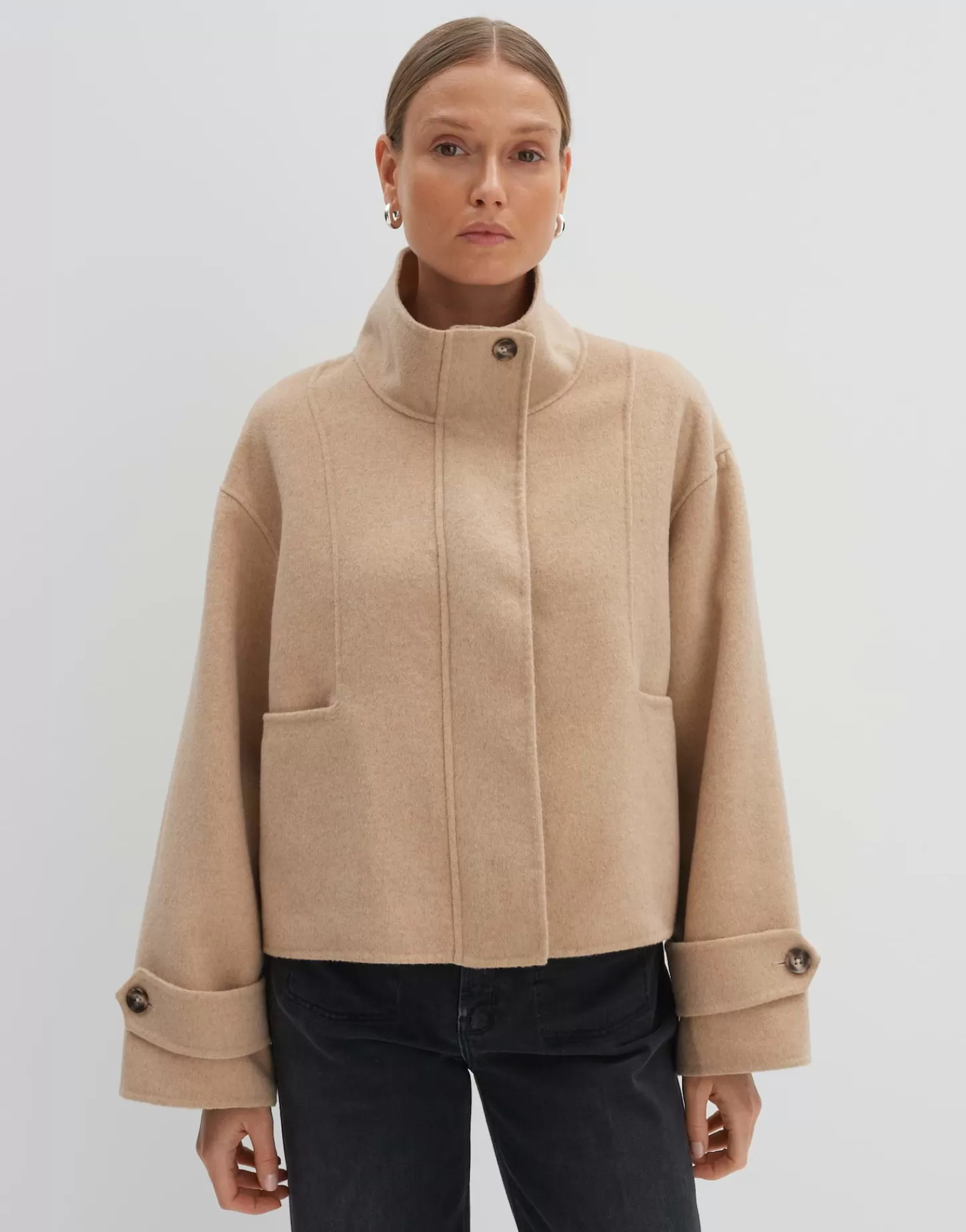 DAMES OPUS Korte Jas Varah Detail Beige Online Bestellen