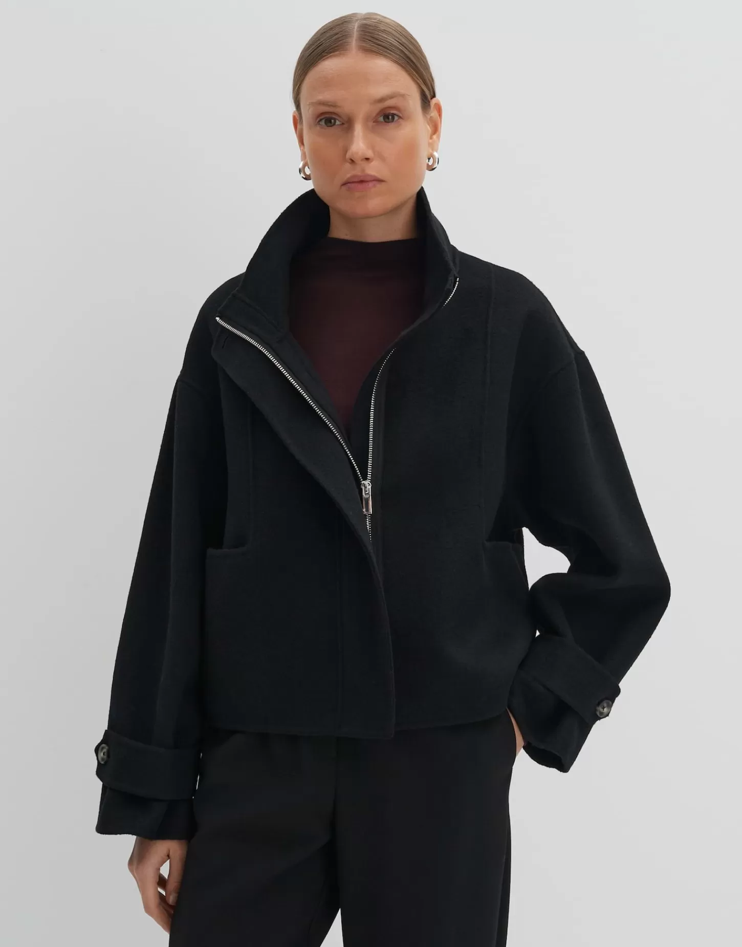 DAMES OPUS Korte Jas Varah Detail Zwart Online Bestellen